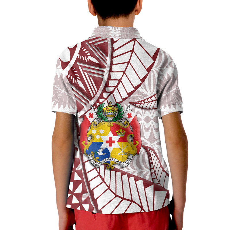 Tonga Polo Shirt Emancipation Day Kupesi Pattern No.2 White LT9