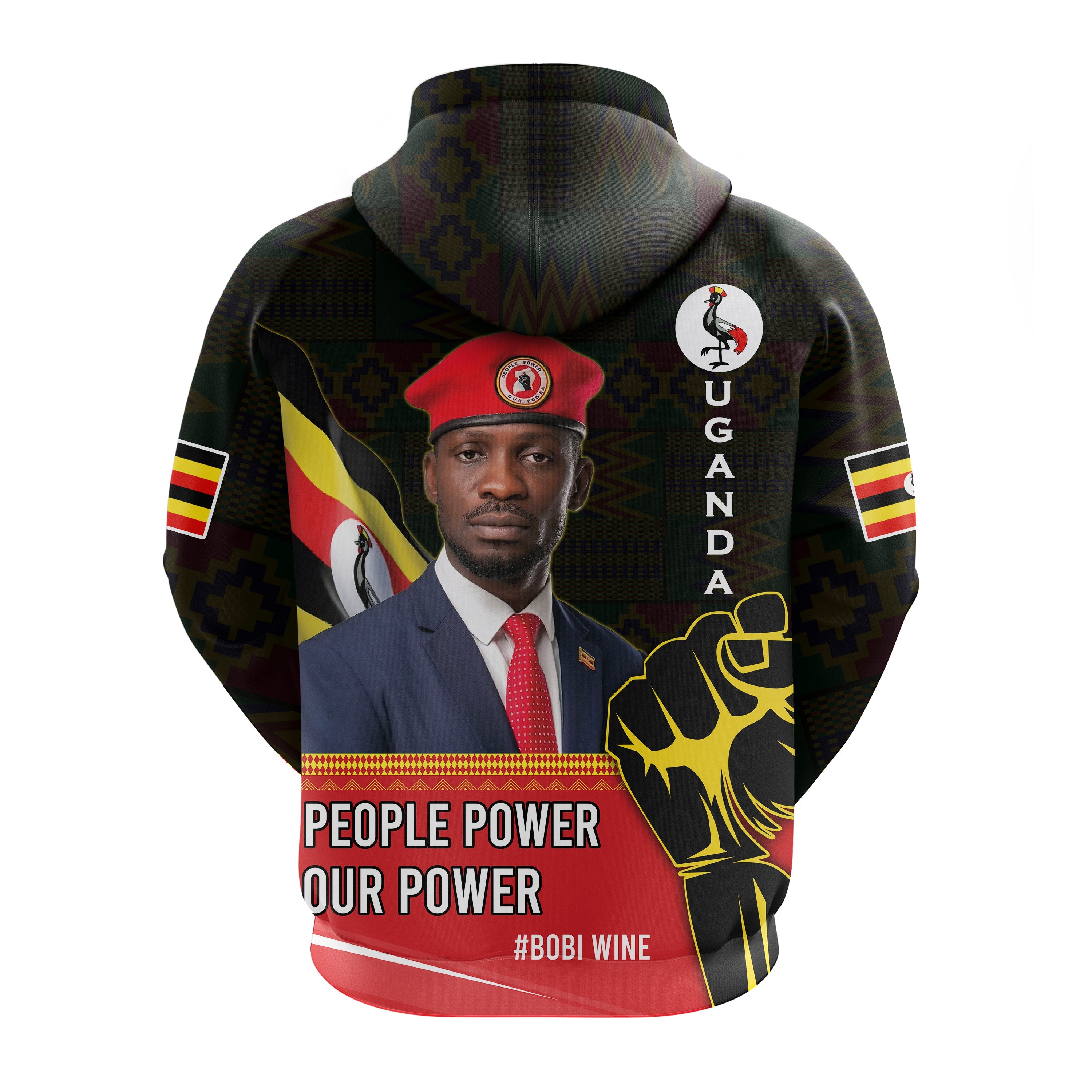 Uganda Zip Hoodie Bobi Wine People Power Our Power LT01