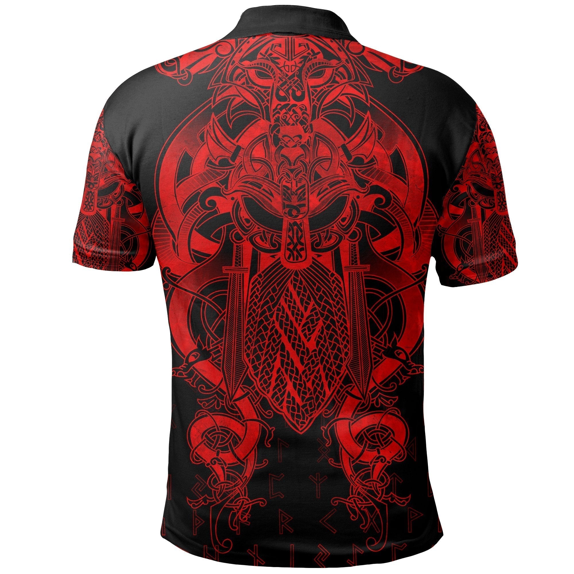 Viking Fenrir and Tyr Tattoo Polo Shirt Red Version RLT12