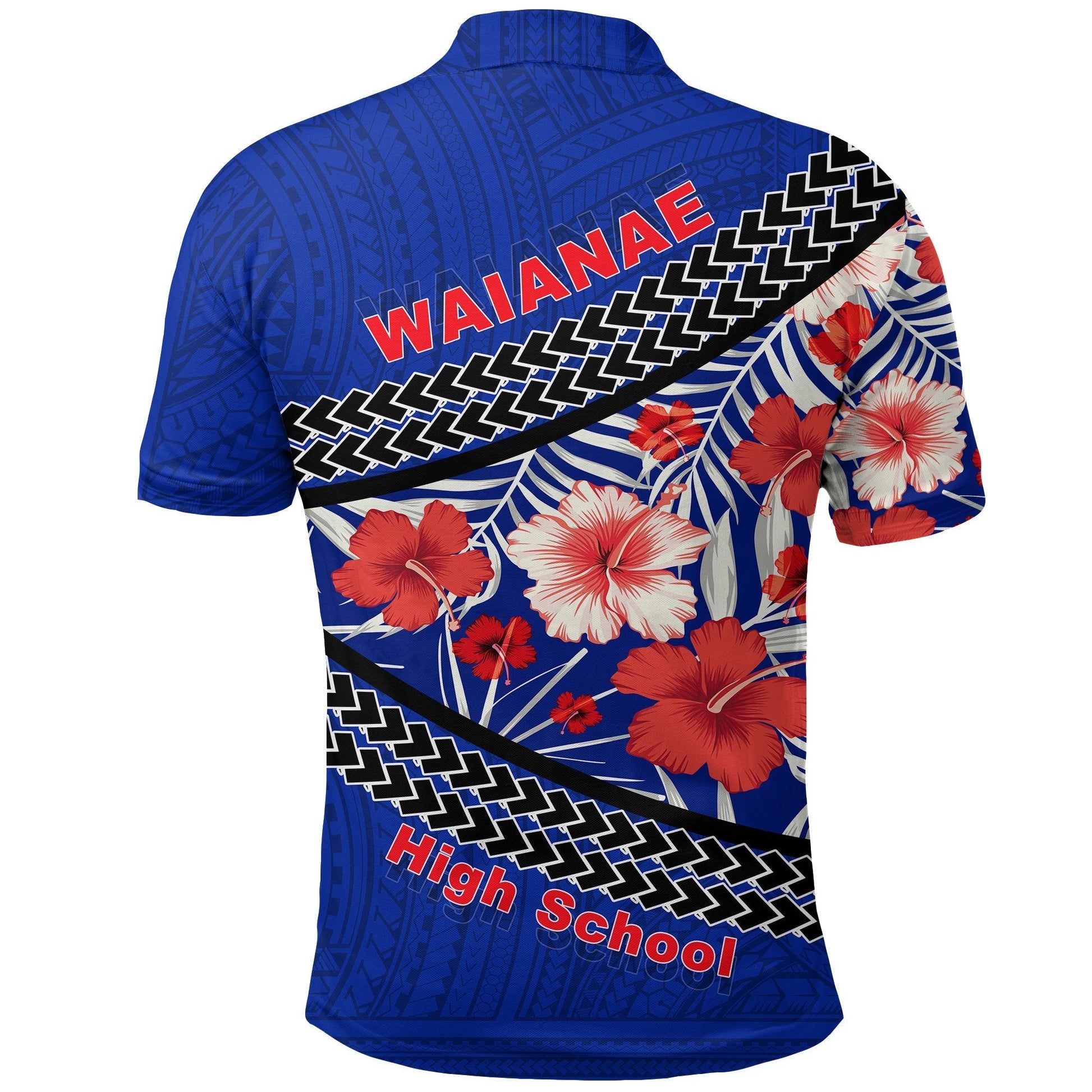 Waianae High School Polo Shirt Hawaiian Hibiscus Flowers LT20