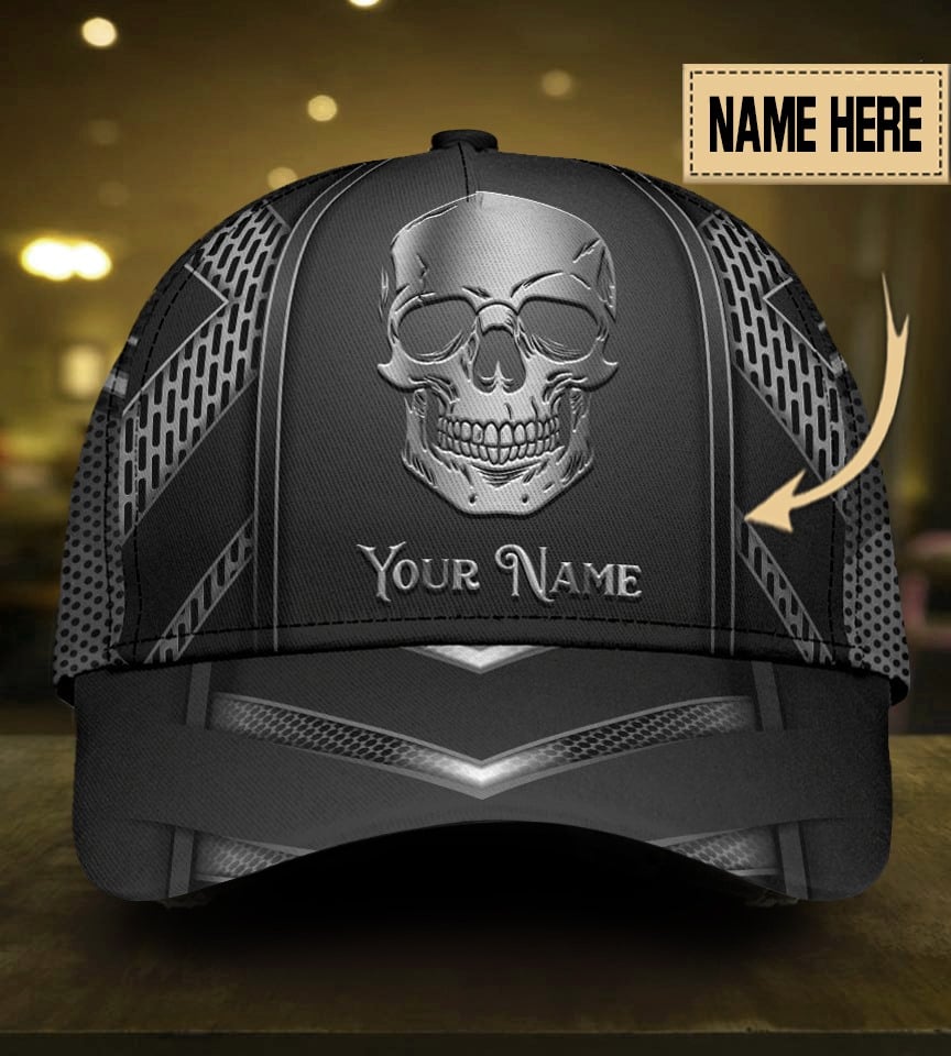 Black And White Cool Skull Personalized Classic Cap