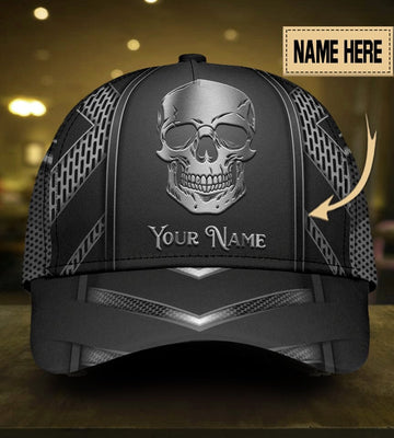 Black And White Cool Skull Personalized Classic Cap