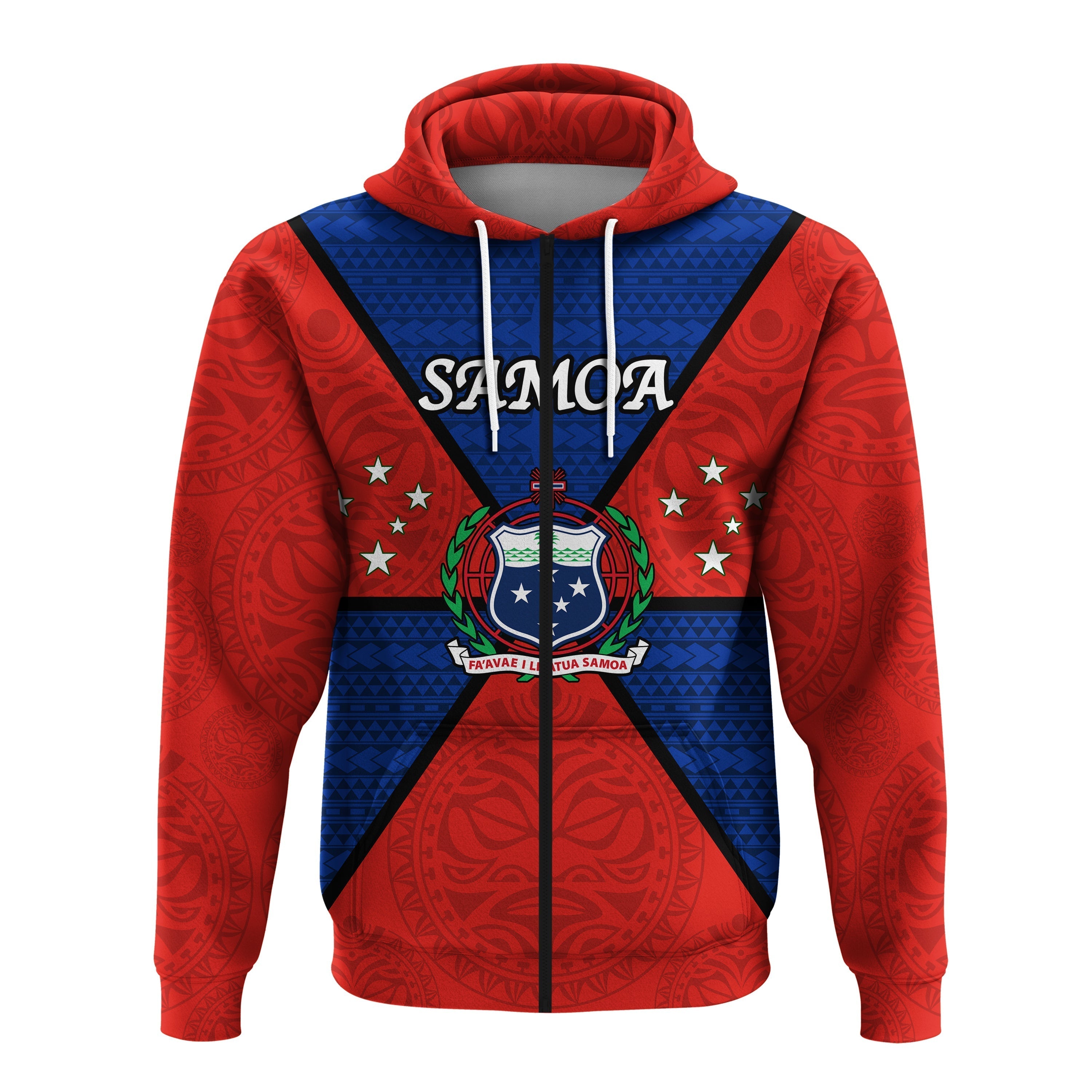 Samoa Zip up Hoodie Maori Polynesian LT20