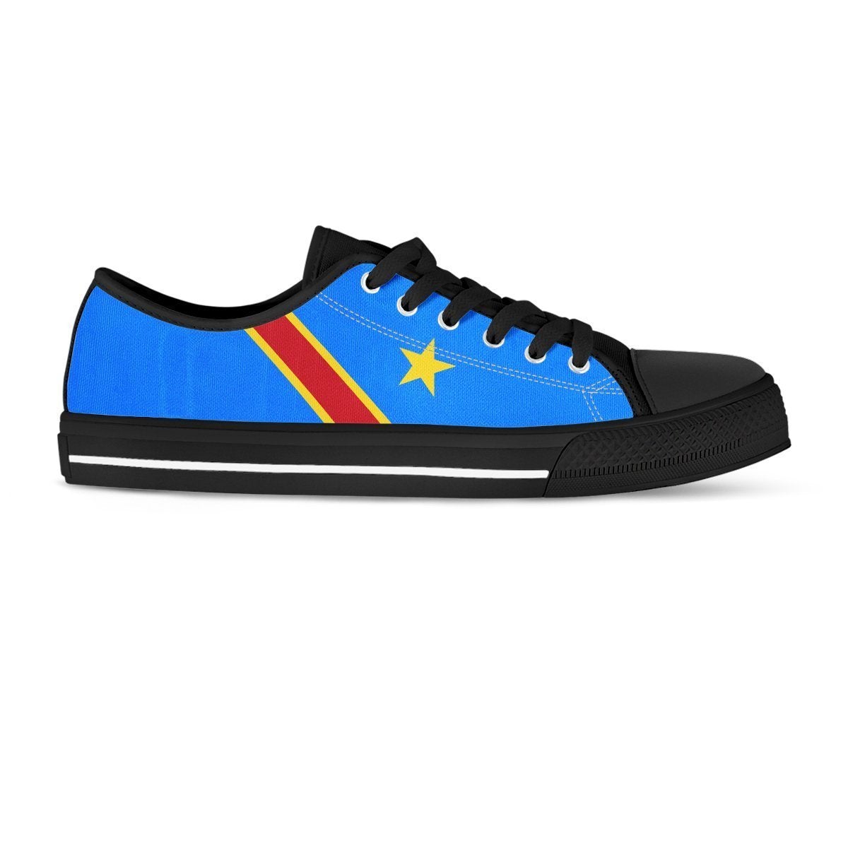 African Footwear - Democratic Republic Of The Congo Flag Low Top Shoe