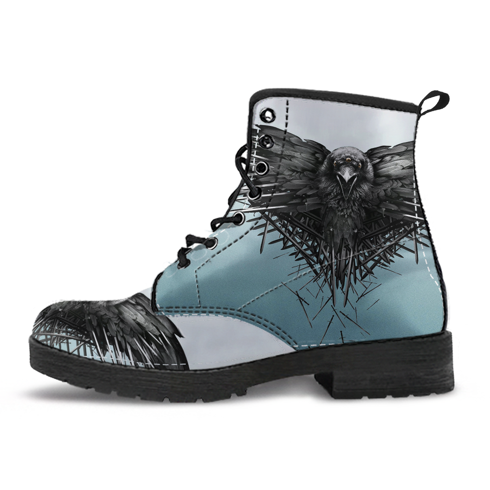 Viking Women's Leather Boots, The Raven Of Odin RLT12