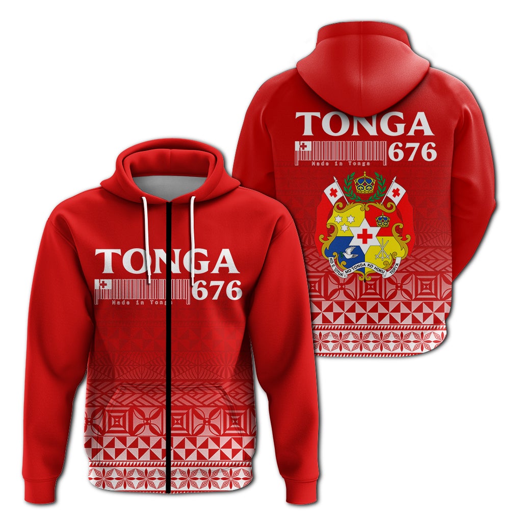Tonga 676 Zip Up Hoodie Tongan Pattern LT12