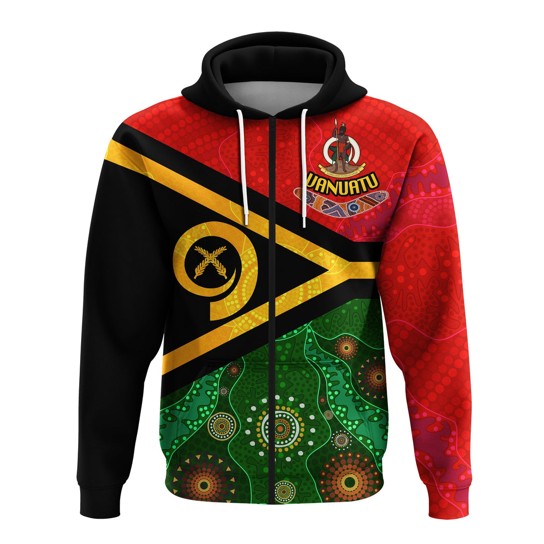 Vanuatu With Aboriginal Patterns Zip up Hoodie LT20