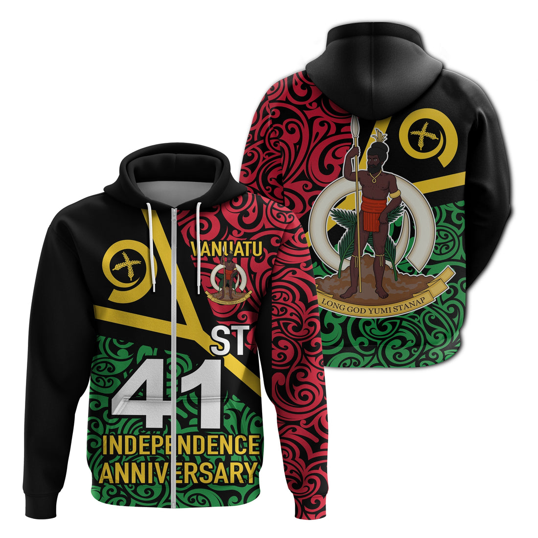Vanuatu Independence Day Zip up Hoodie LT20