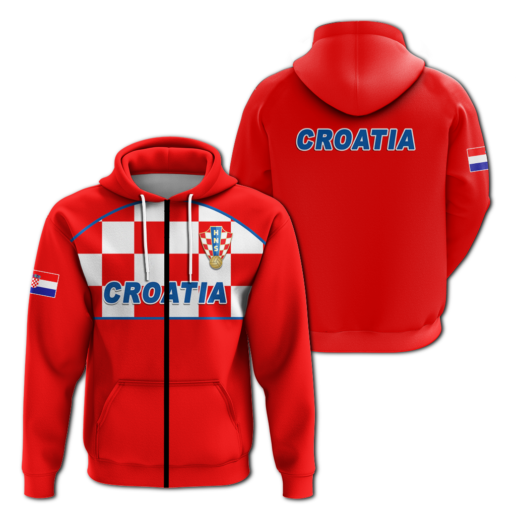 Croatia Hoodie Football 2022 Checkerboard LT12