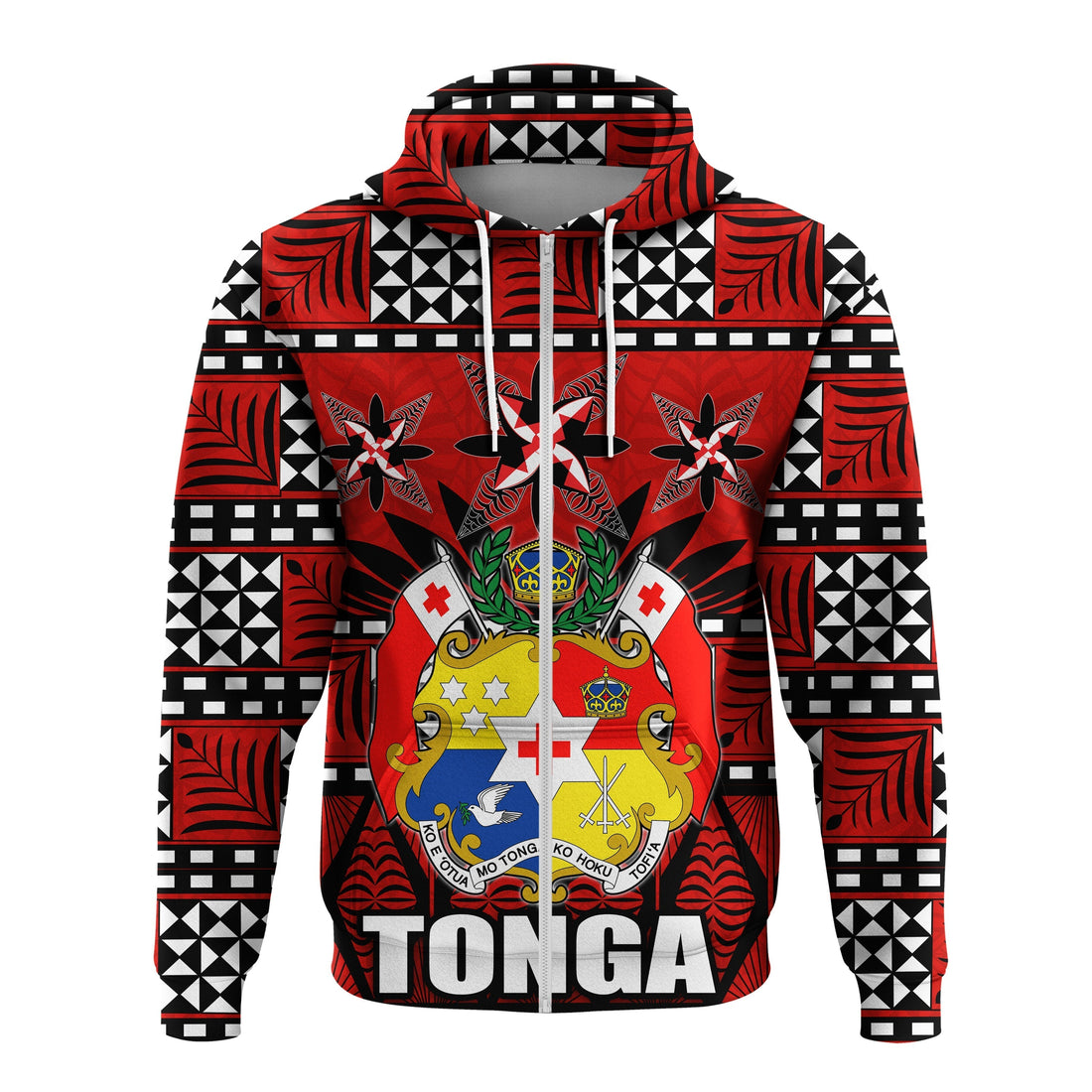 Tonga Zip Hoodie Tongan Patterns LT20