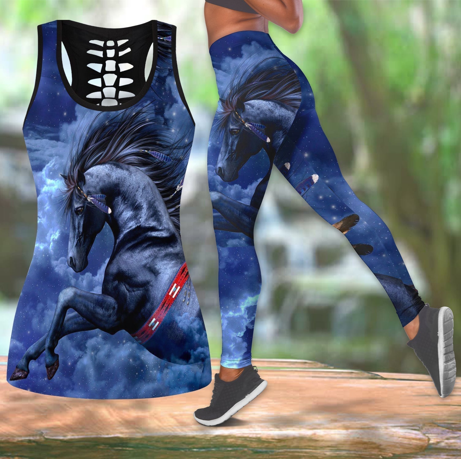 Native American The Horse Hollow Tanktop Leggings Set LS0010 LT10
