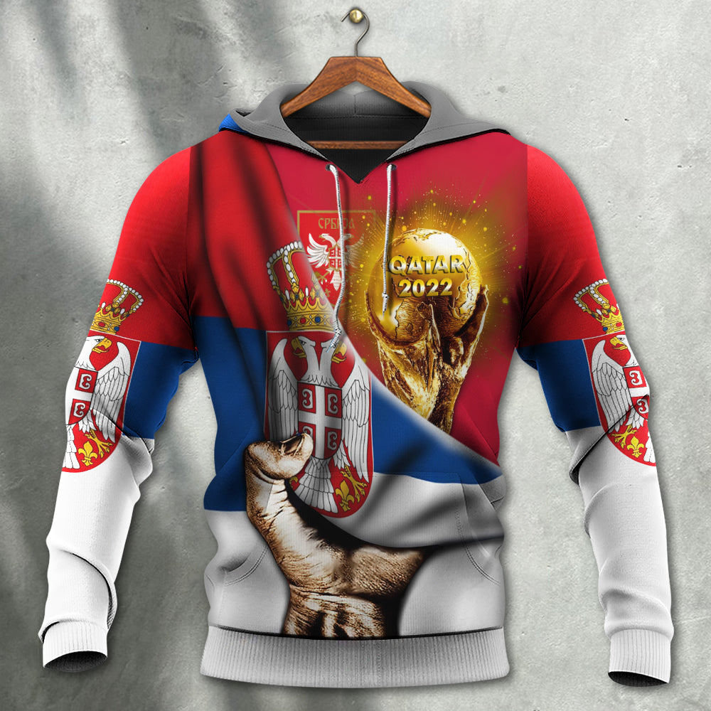 Football 2022 Serbia Hoodie Will Be The Champion Flag Vintage