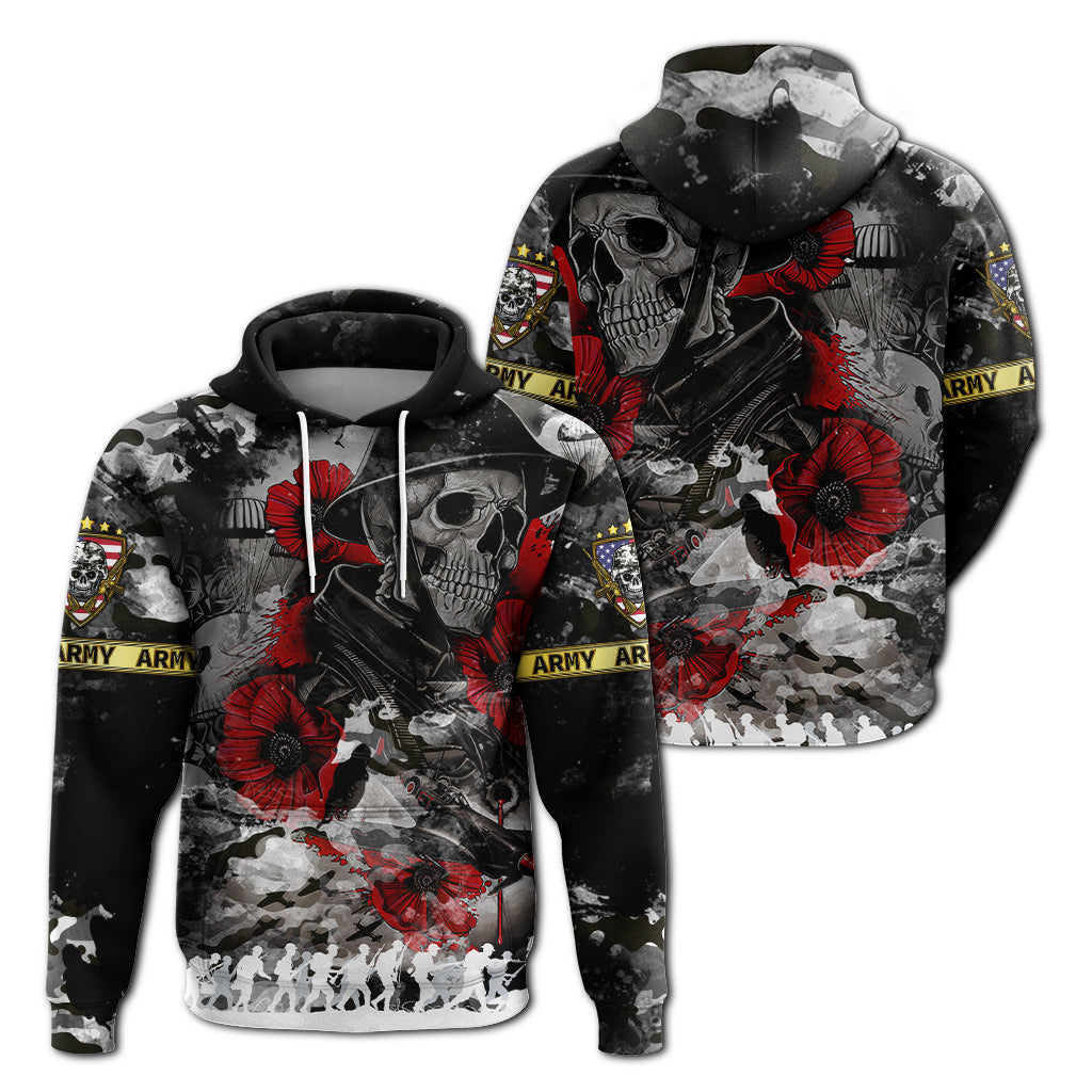 Skull Camo - U.S Army Undying Love For The Motherland Hoodie - LT2