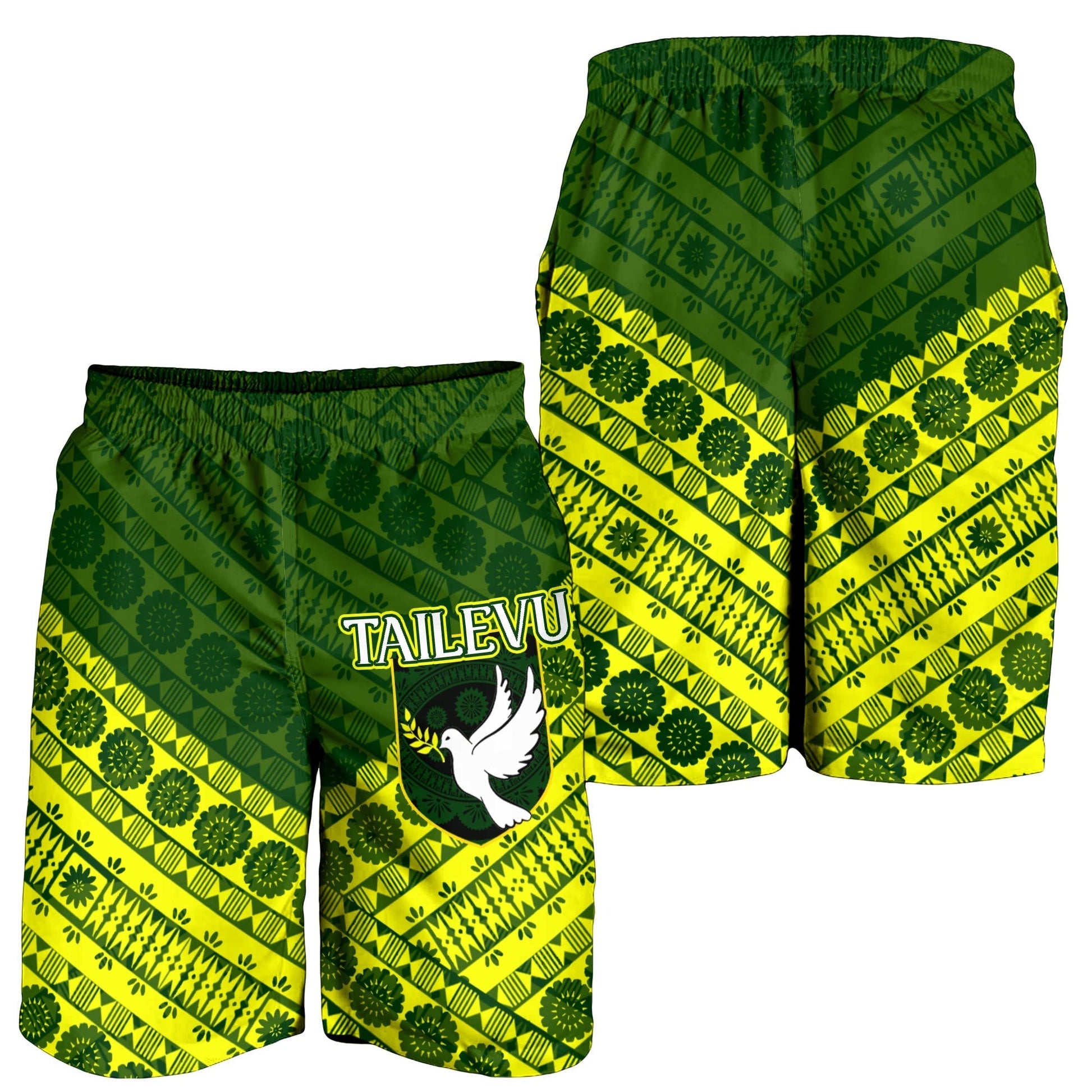 Tailevu Rugby Union Fiji Men's Shorts Tapa Pattern LT12