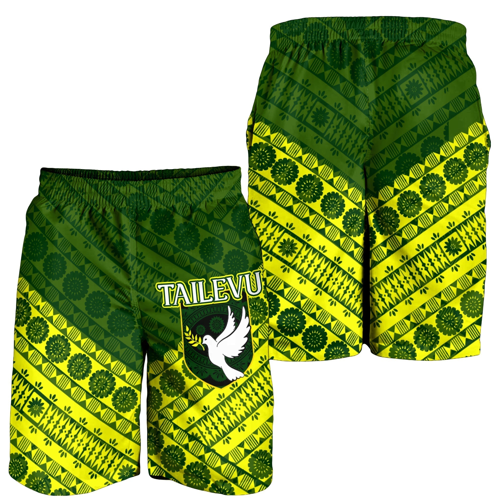 Tailevu Rugby Union Fiji Men's Shorts Tapa Pattern LT12