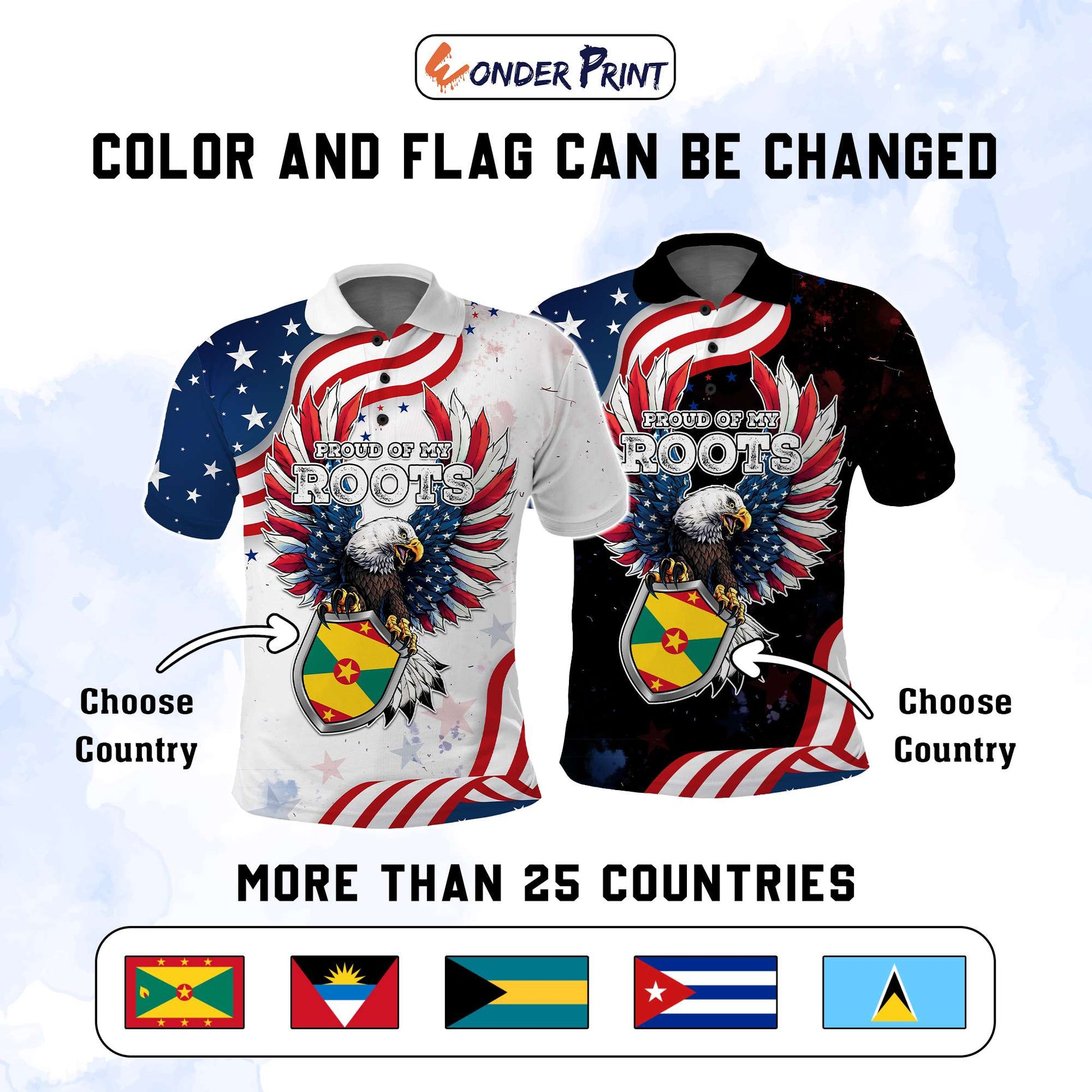 Custom Caribbean American Heritage Month Polo Shirt Proud Of My Roots CTM05
