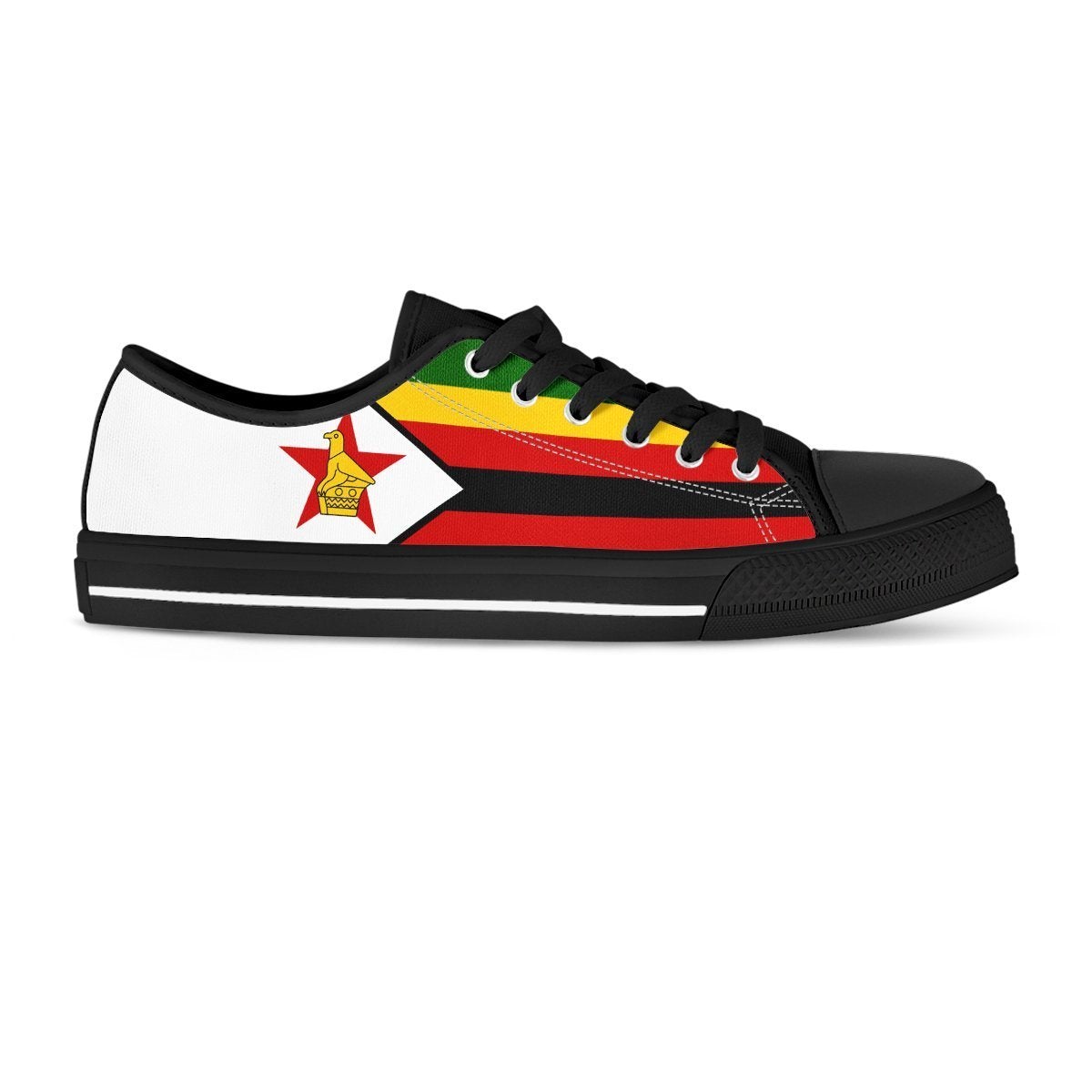 African Footwear - Zimbabwe Flag Low Top Shoe