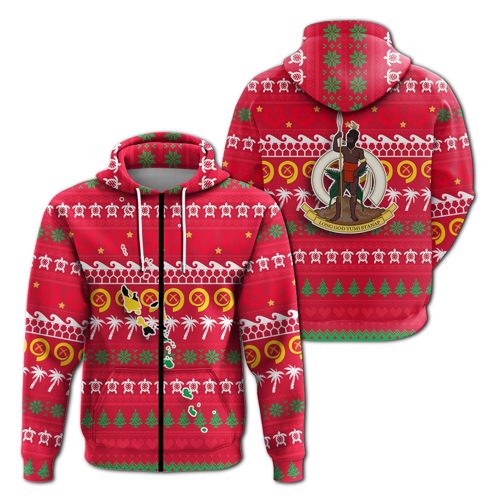 Vanuatu Christmas Zip Hoodie Ugly Christmas LT12
