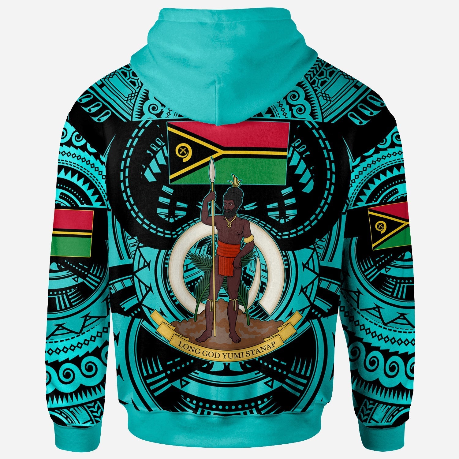 Vanuatu Hoodie Vanuatu Polynesian Culture Pride Turquoise Hoodie LT10