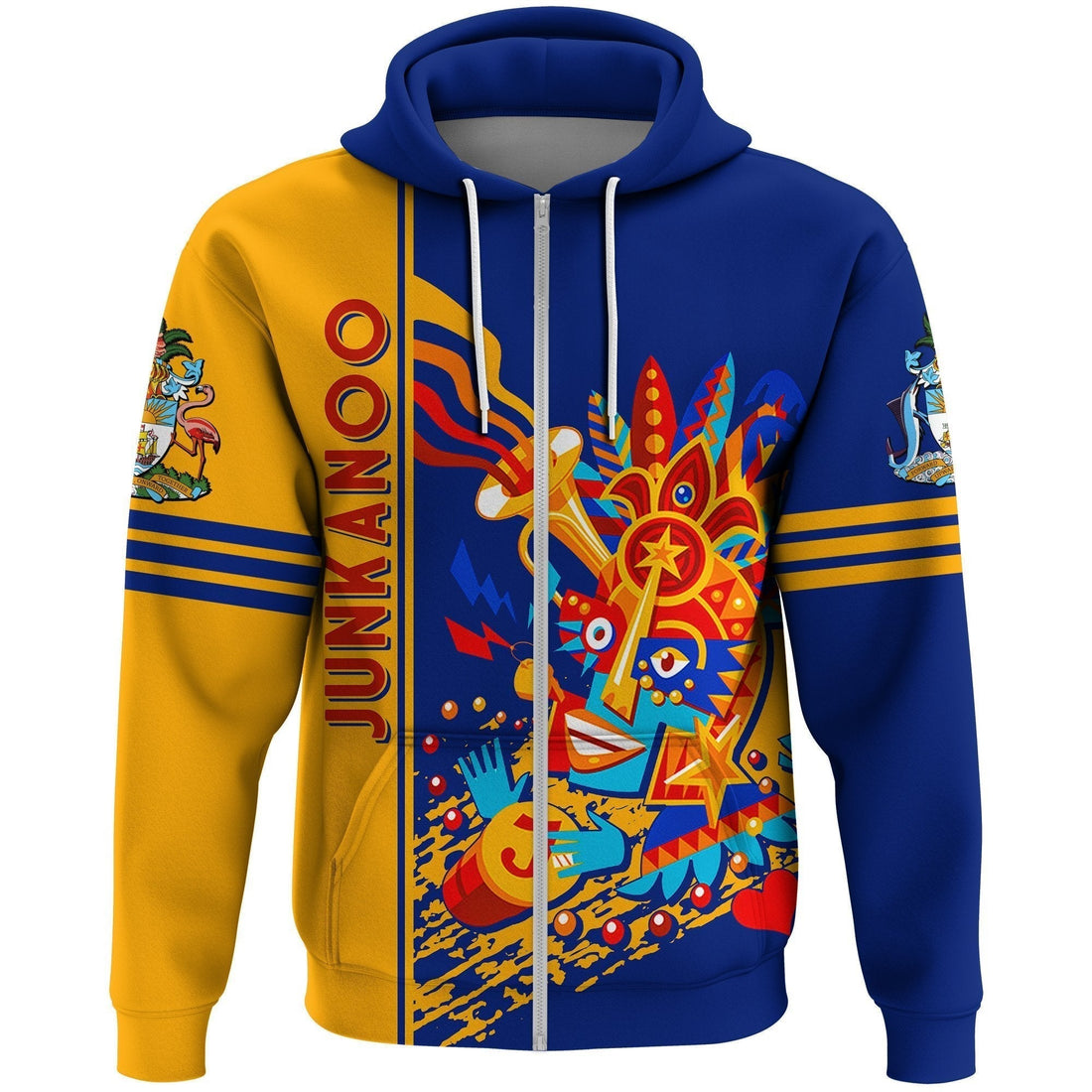 African Hoodie Junkanoo Bahamas Zip Hoodie