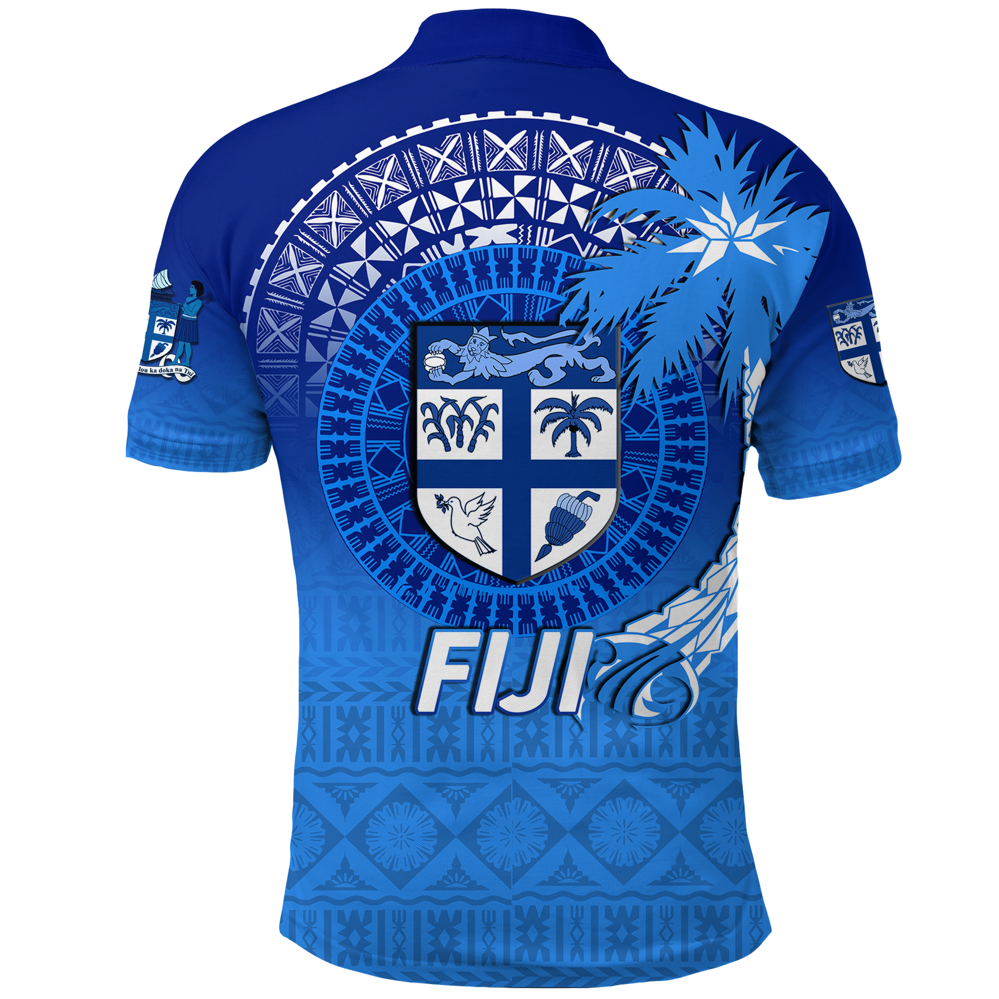 Fiji Tapa Tribal Coconut Tree Polo Shirt LT12