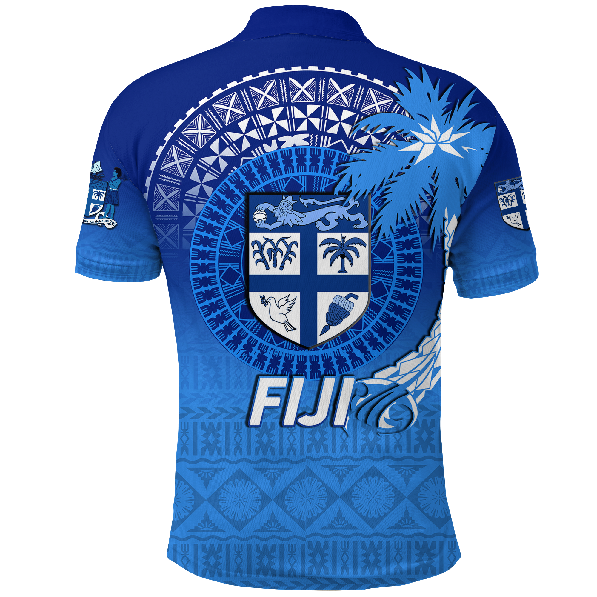 Fiji Tapa Tribal Coconut Tree Polo Shirt LT12