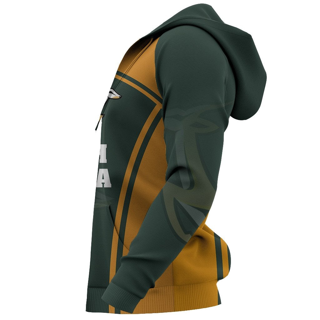 African Hoodie South Africa Springbok Zipper Hoodie Sport Style