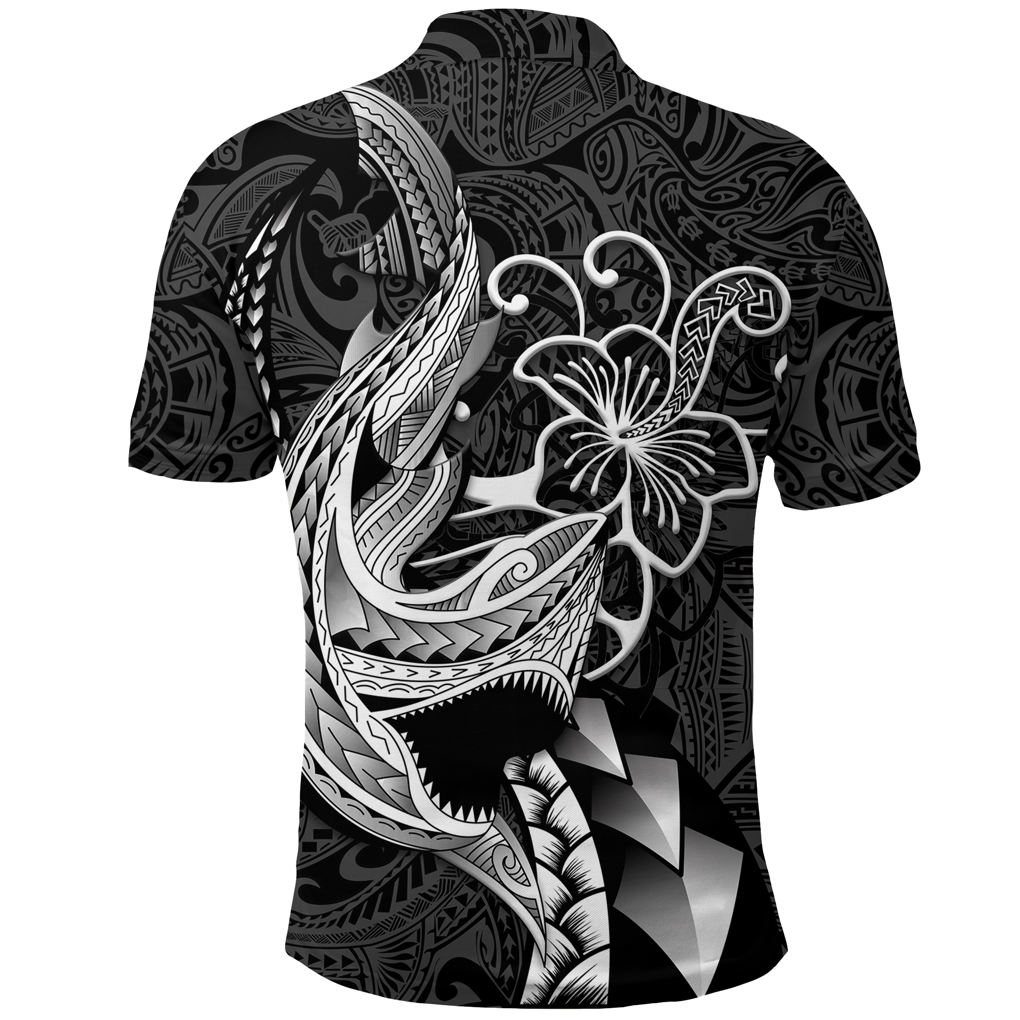 Polynesian Shark Tattoo Hawaii Tribal Polo Shirt LT12