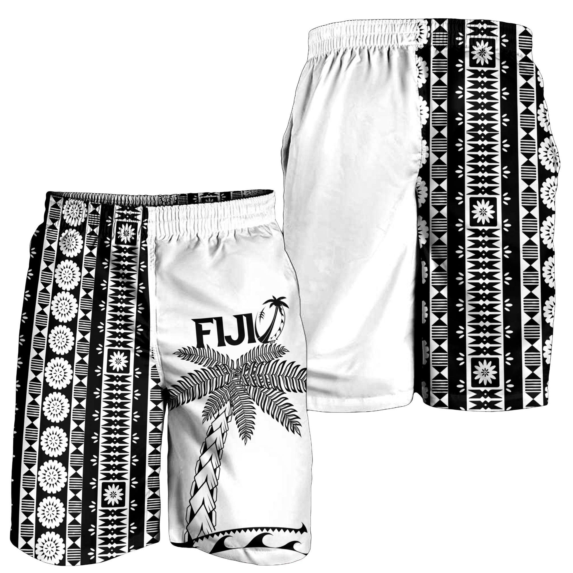 Fiji Rugby Men's Short - Coconut Tree With Tapa Pattern LT12