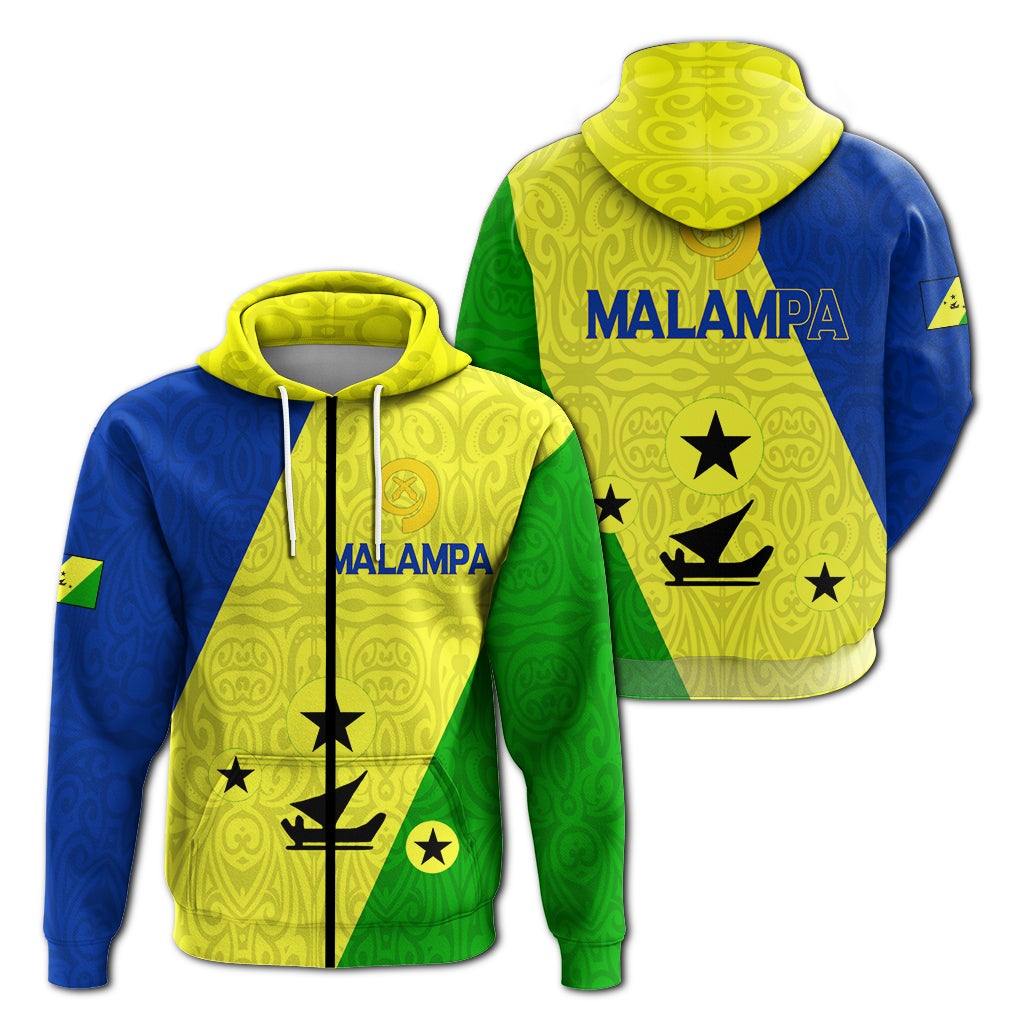 Vanuatu Malampa Province Zip Up Hoodie Flag Style LT12