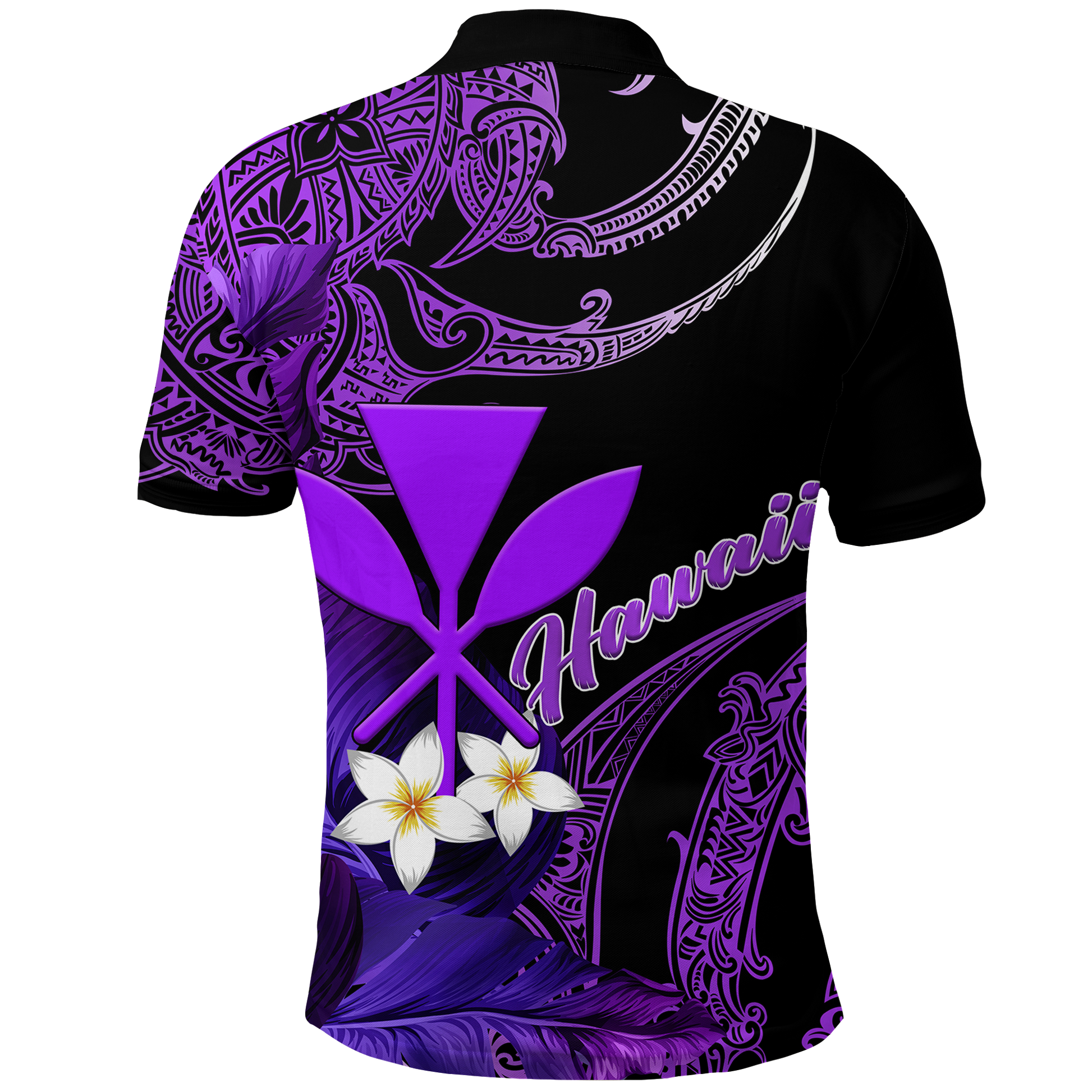 Hawaii Turtle With Plumeria Leaf Purple Polo Shirt LT12