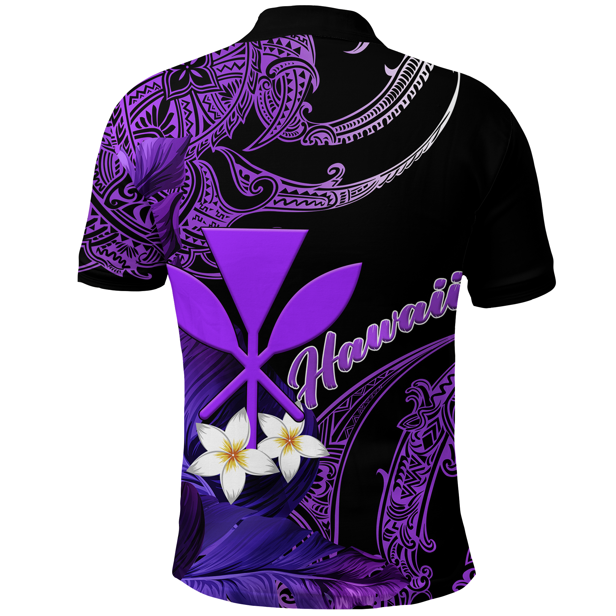 Hawaii Turtle With Plumeria Leaf Purple Polo Shirt LT12