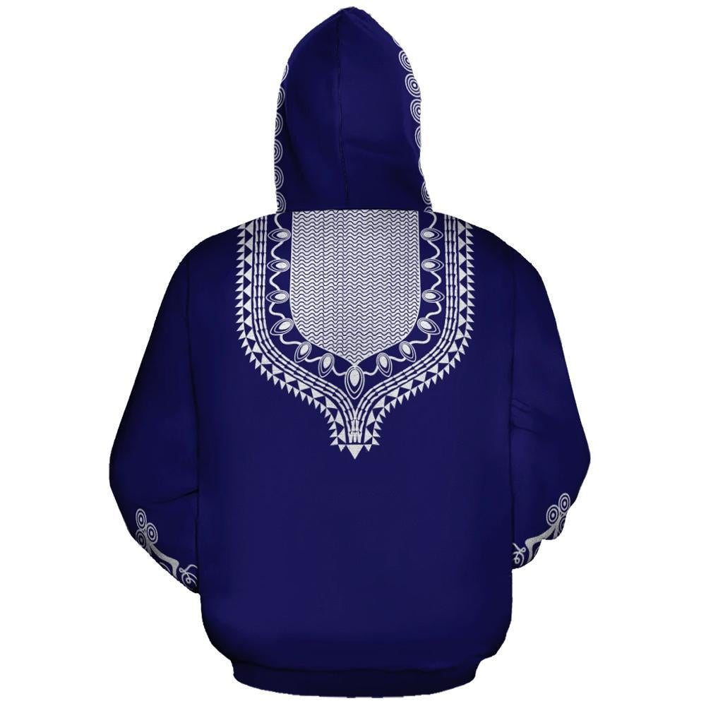 African Hoodie Blue Dashiki Pullover