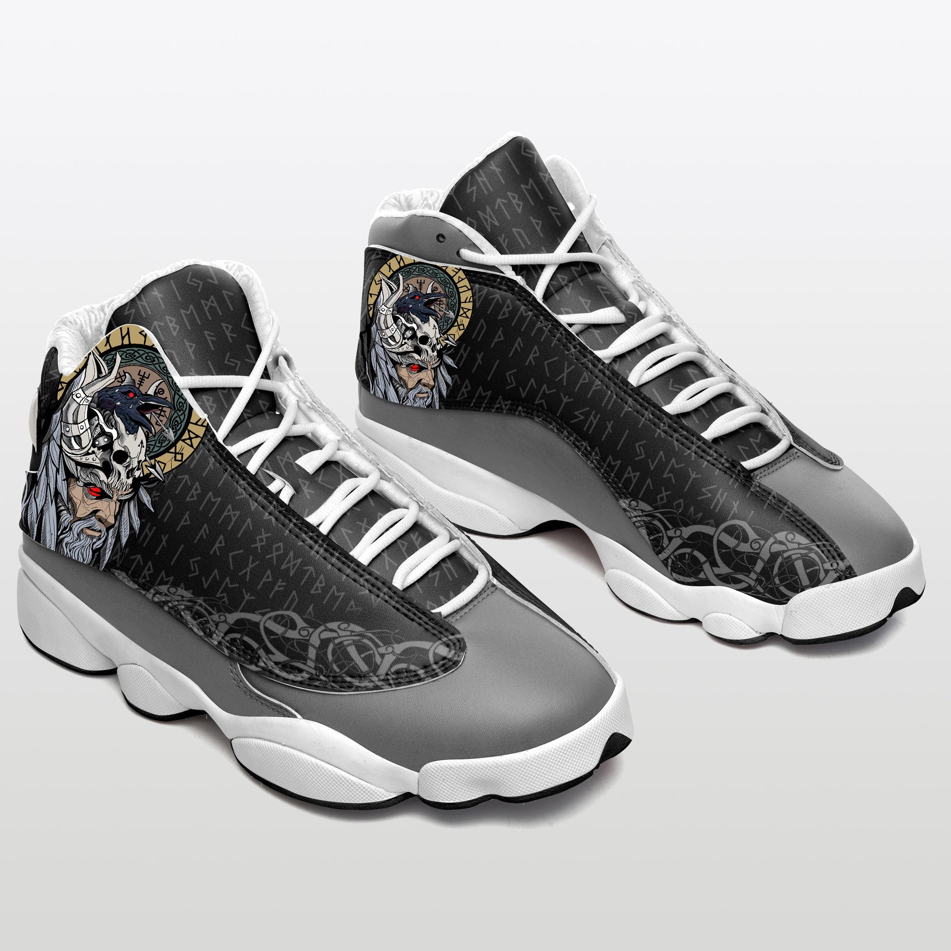 Viking Shoes - Viking Scandinavian God Odin and Raven Sneakers J.13 RLT12