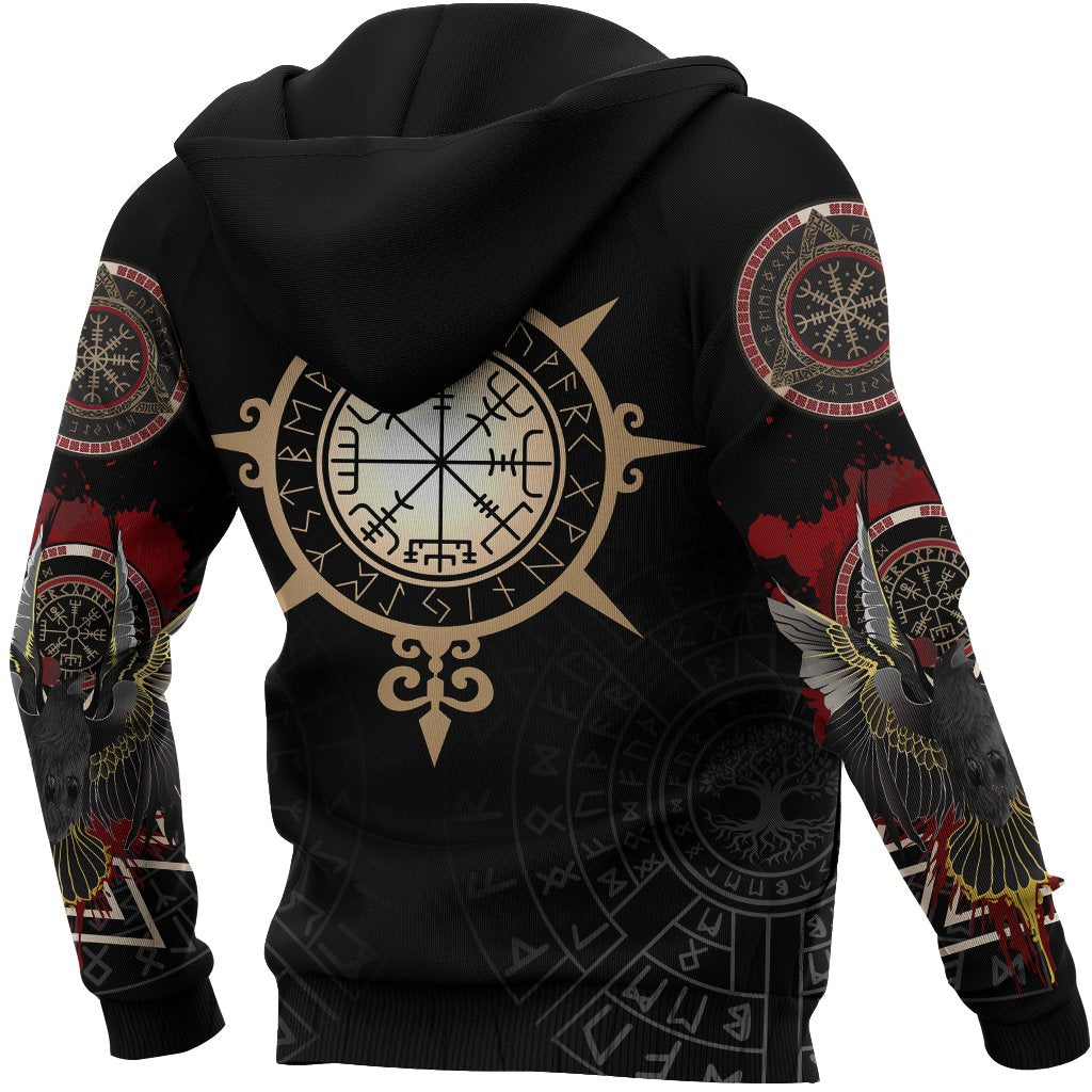 Viking Zip Hoodie Raven Of Odin - Special Version RLT12