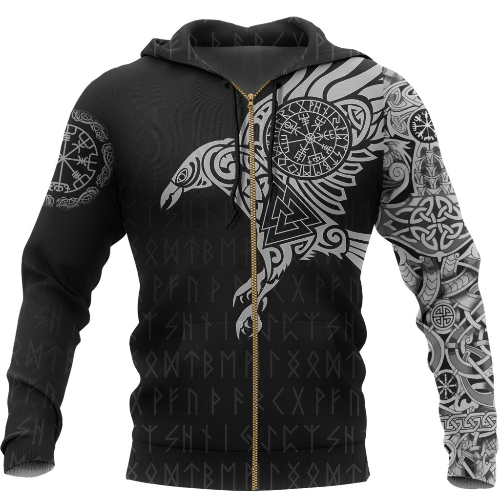 Viking The Raven Of Odin Tattoo Zip Hoodie RLT12