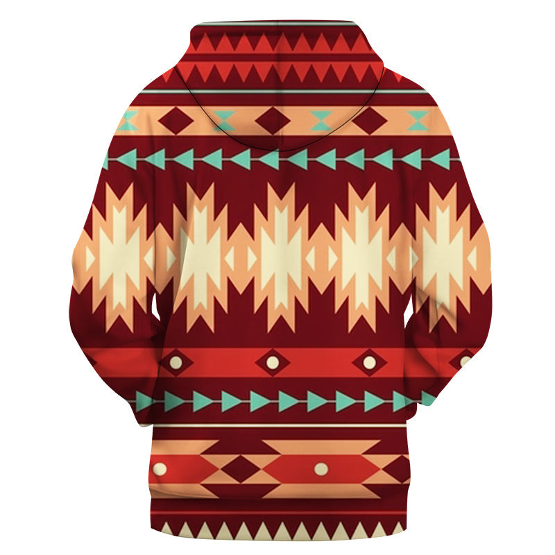 Red Ethnic Pattern Native American 3D Hoodie LT10