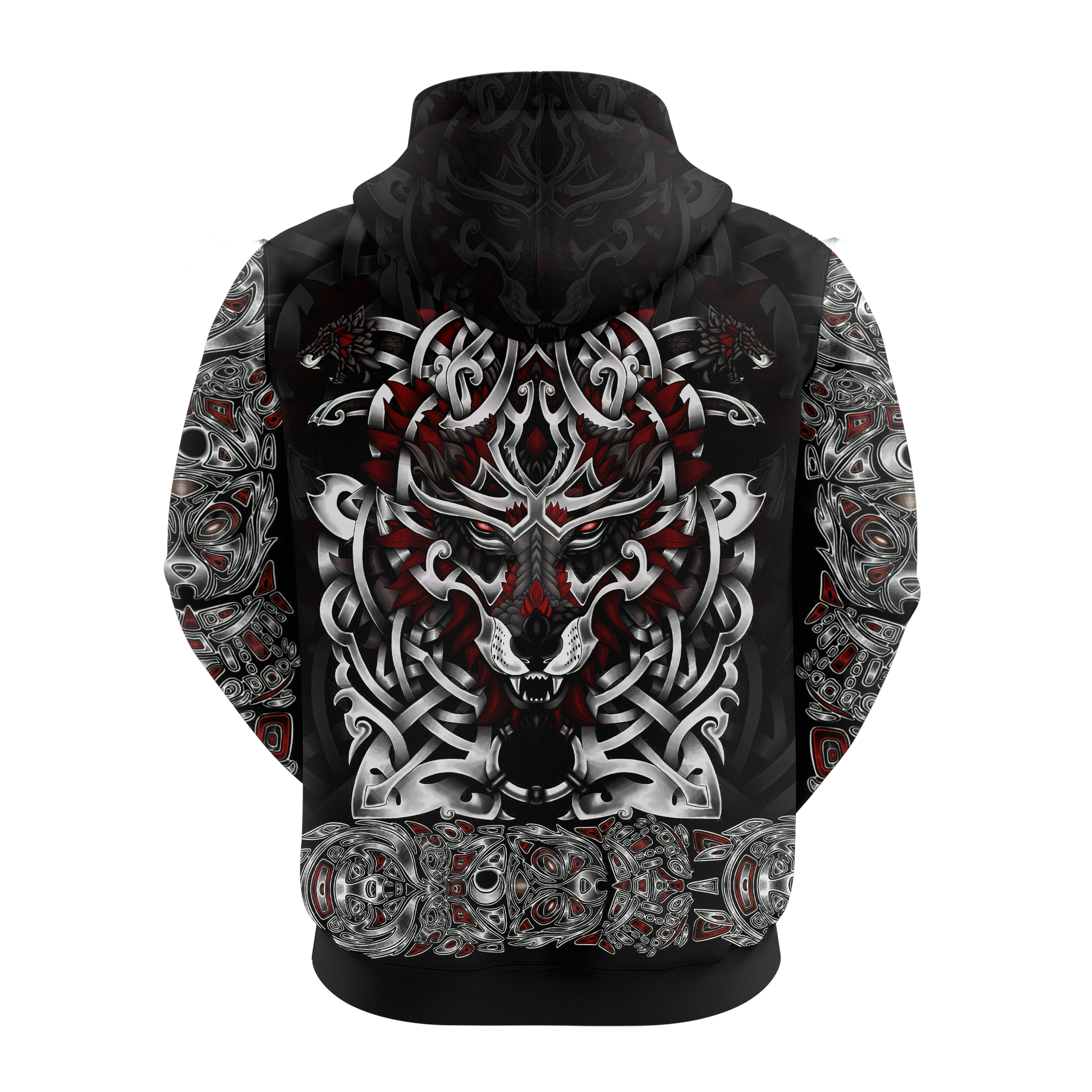 Viking Clothing Wolf Viking All Over Printed Hoodie RLT12