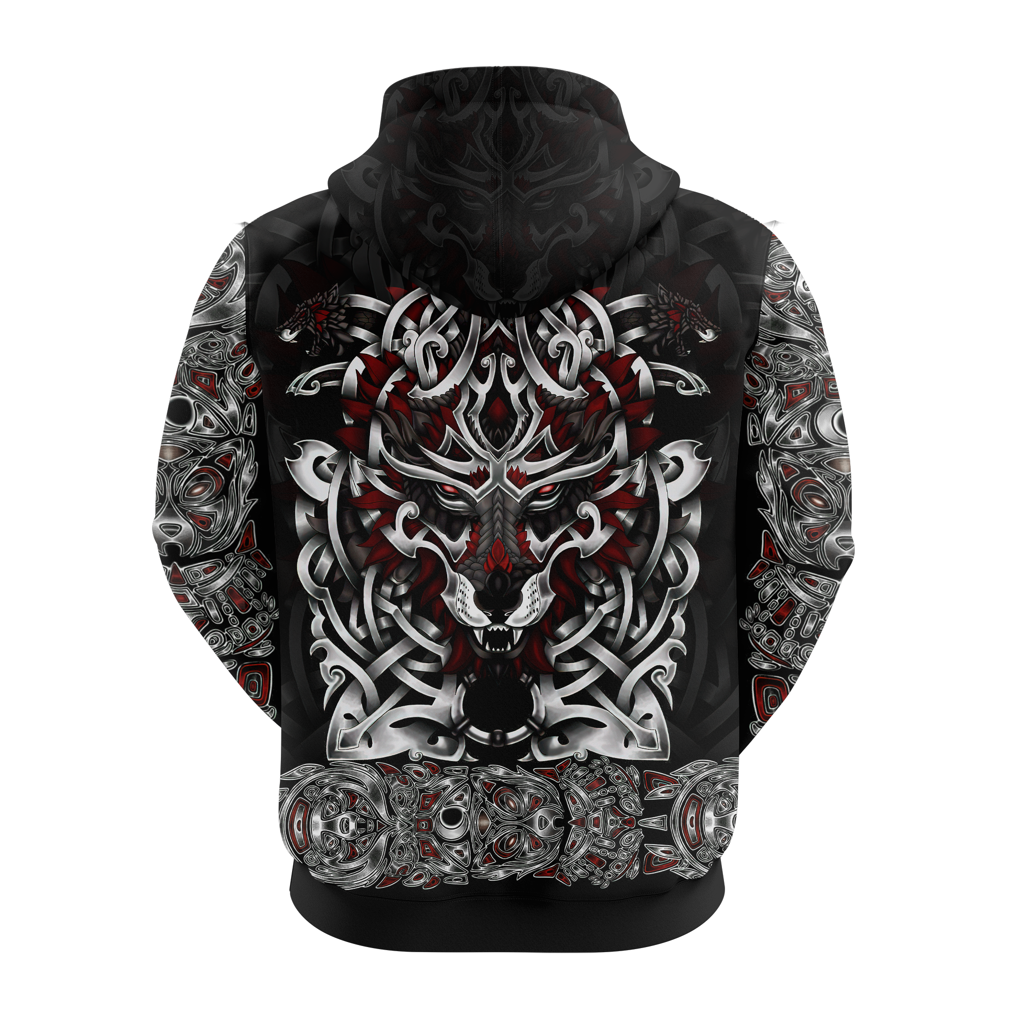 Viking Clothing Wolf Viking All Over Printed Hoodie RLT12
