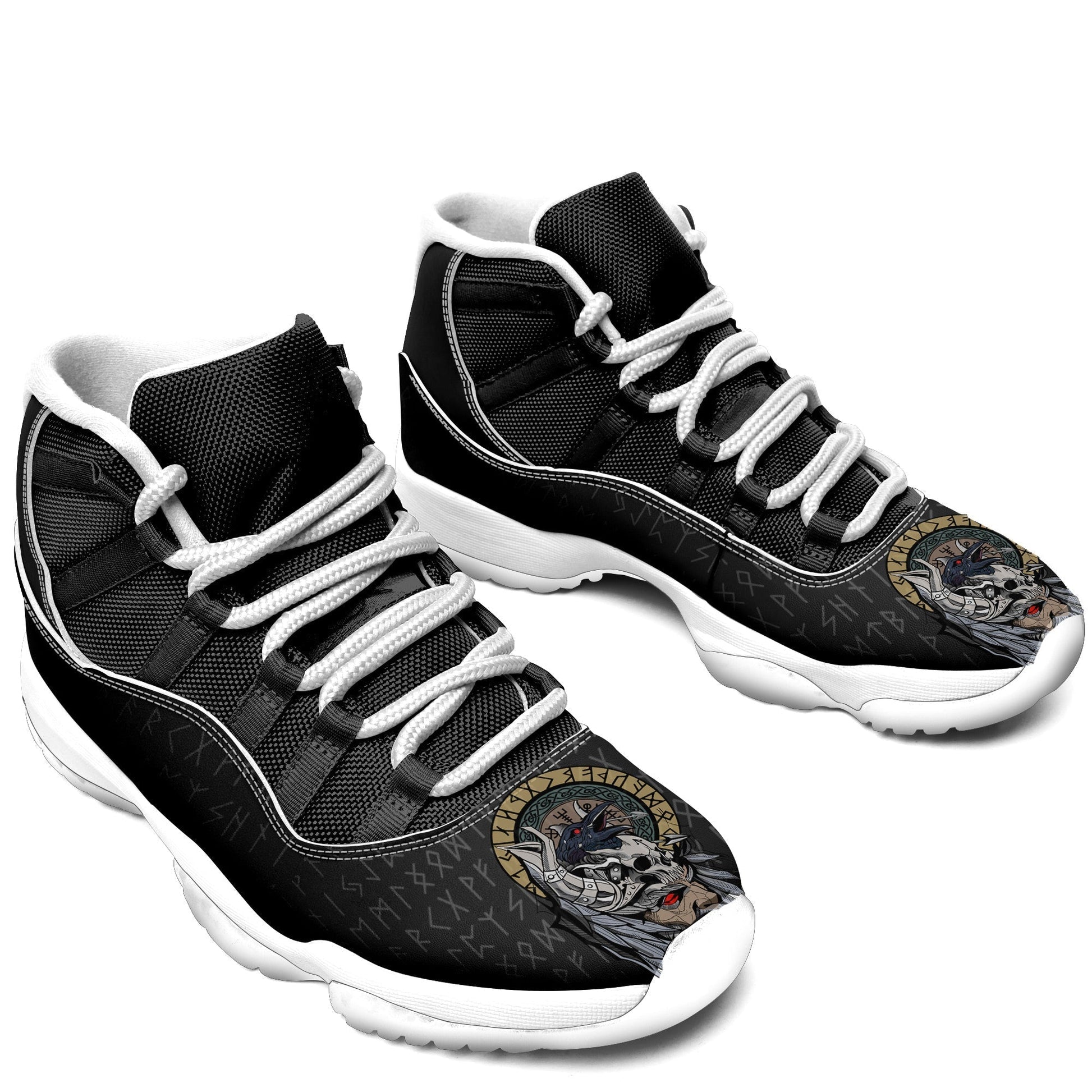 Viking Shoes - Viking Scandinavian God Odin and Raven Sneakers J.11 RLT12