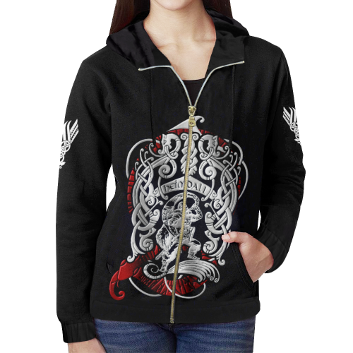 Viking Zip Hoodie - Heimdall Son Of Odin RLT12