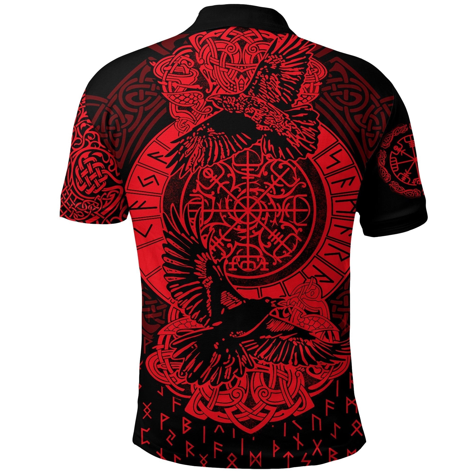Viking Polo Shirt Nordic Raven Tattoos RLT12