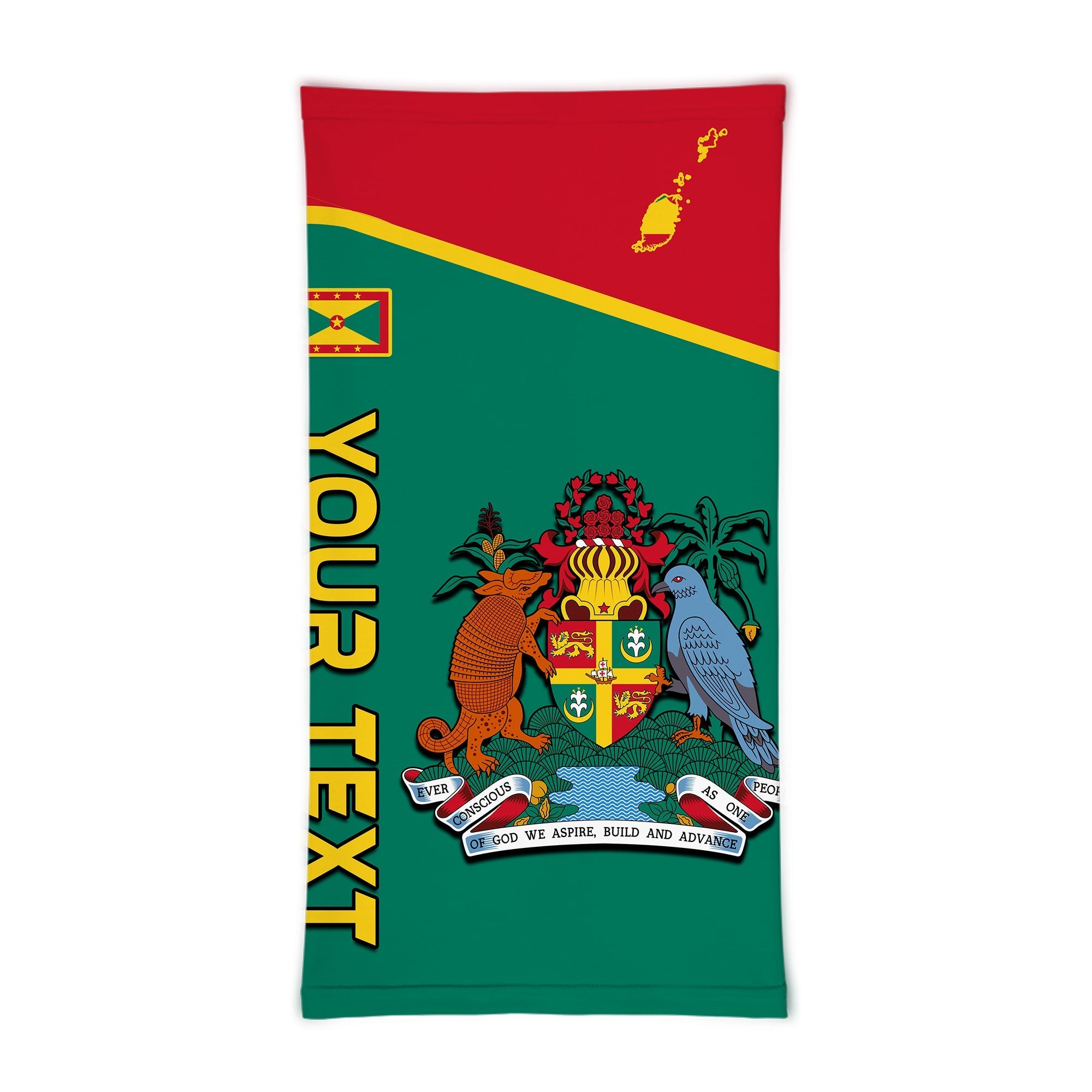 (Custom Personalised) Grenada Bandana Coat Of Arms and Map Impressive LT13