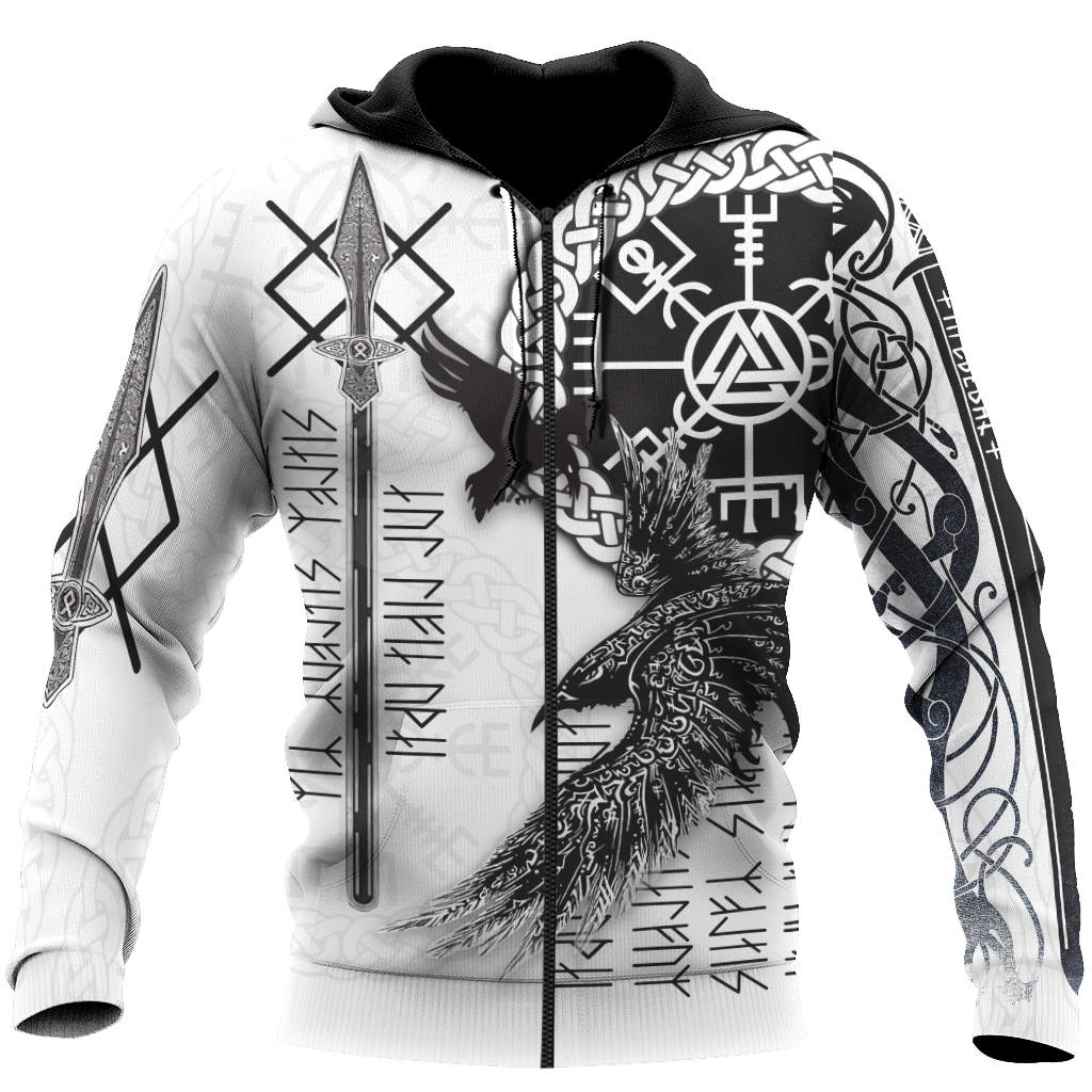 Viking Clothing Ravens Premium Viking 3D Hoodie RLT12