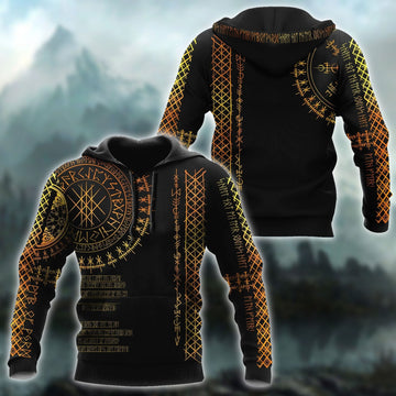 Viking Clothing Viking Golden Runes Hoodie RLT12