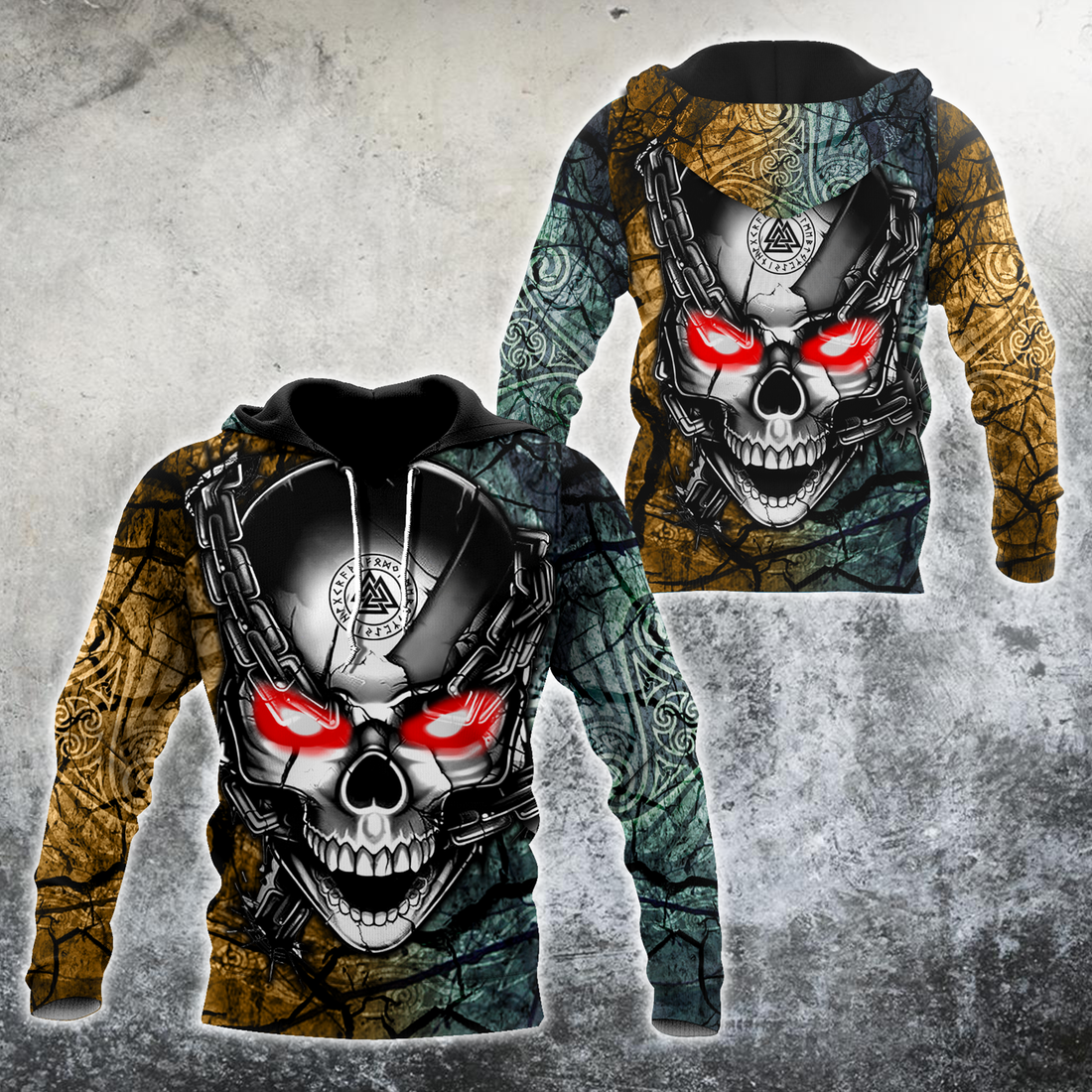 Viking Clothing Viking Skull Hoodie RLT12