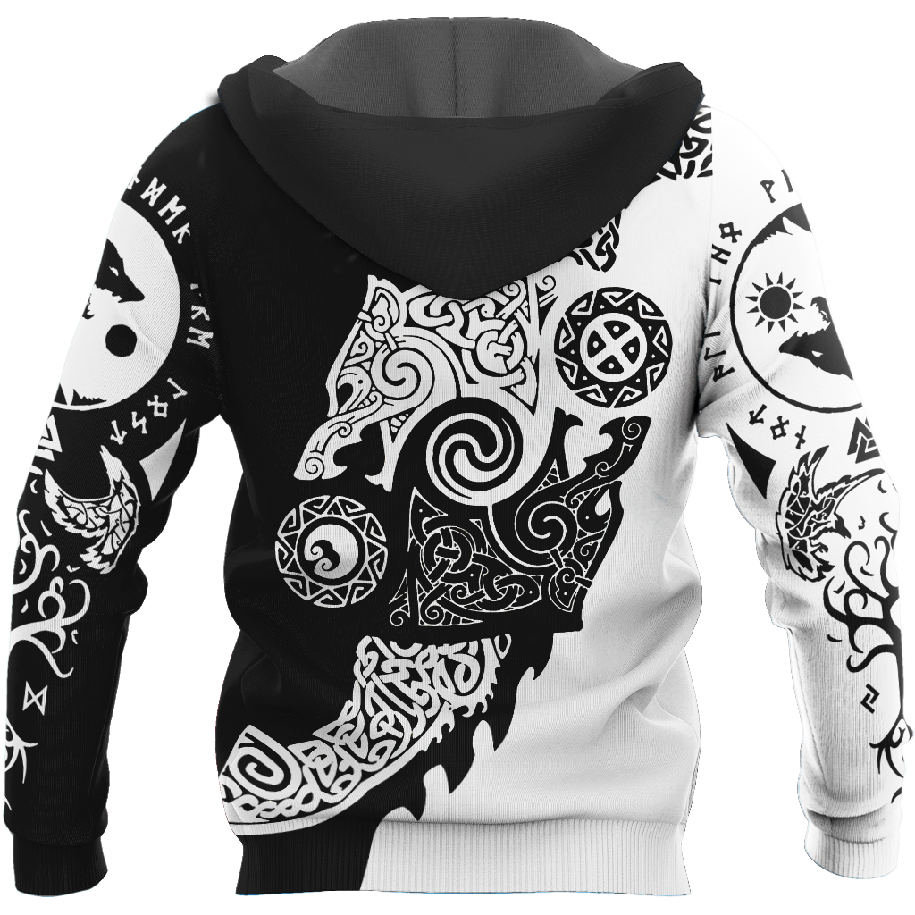 Viking Clothing Viking Hati and Skoll 3D Hoodie RLT12