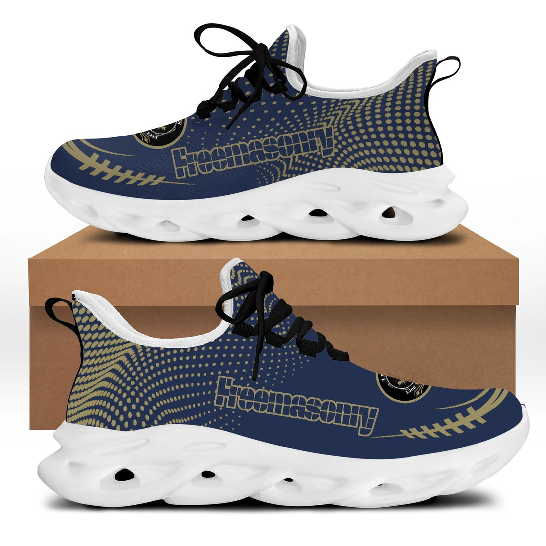 Wonder Print Shop Footwear - Freemasonry Gold Dots Clunky Sneakers LT10