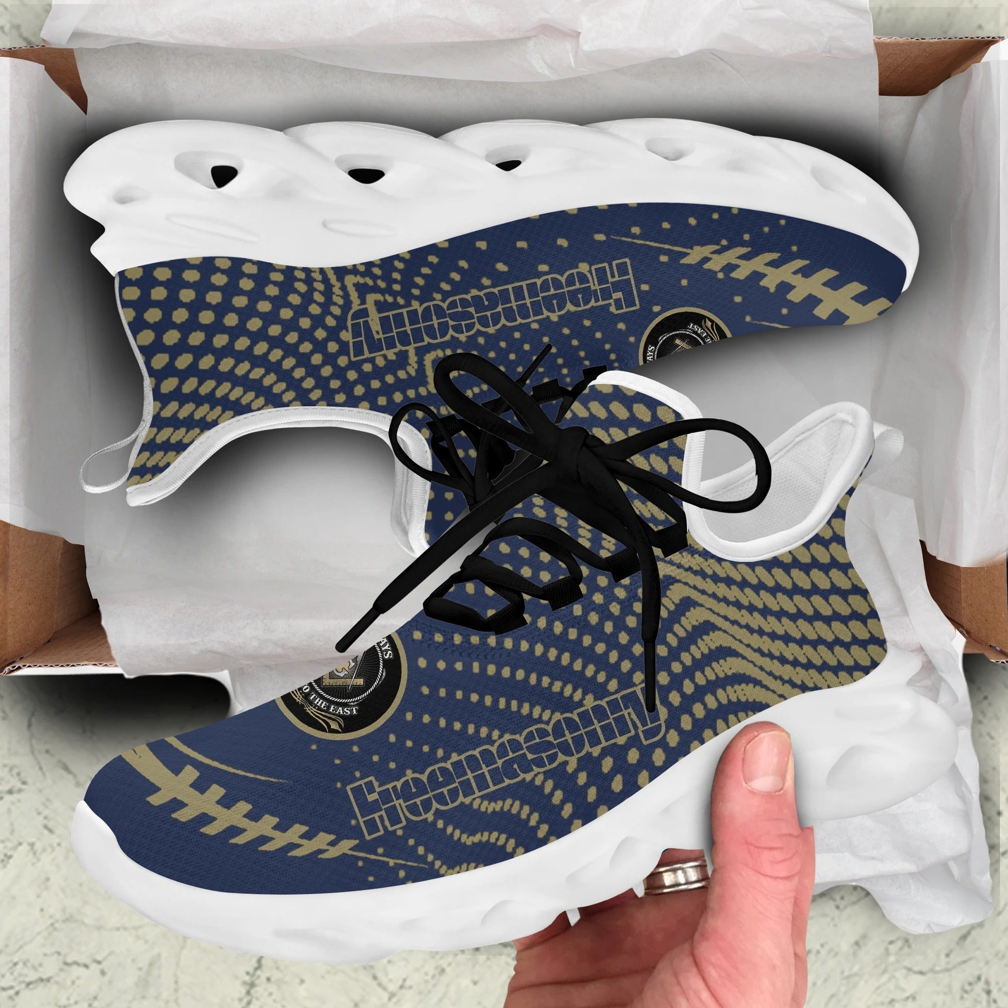 Wonder Print Shop Footwear - Freemasonry Gold Dots Clunky Sneakers LT10