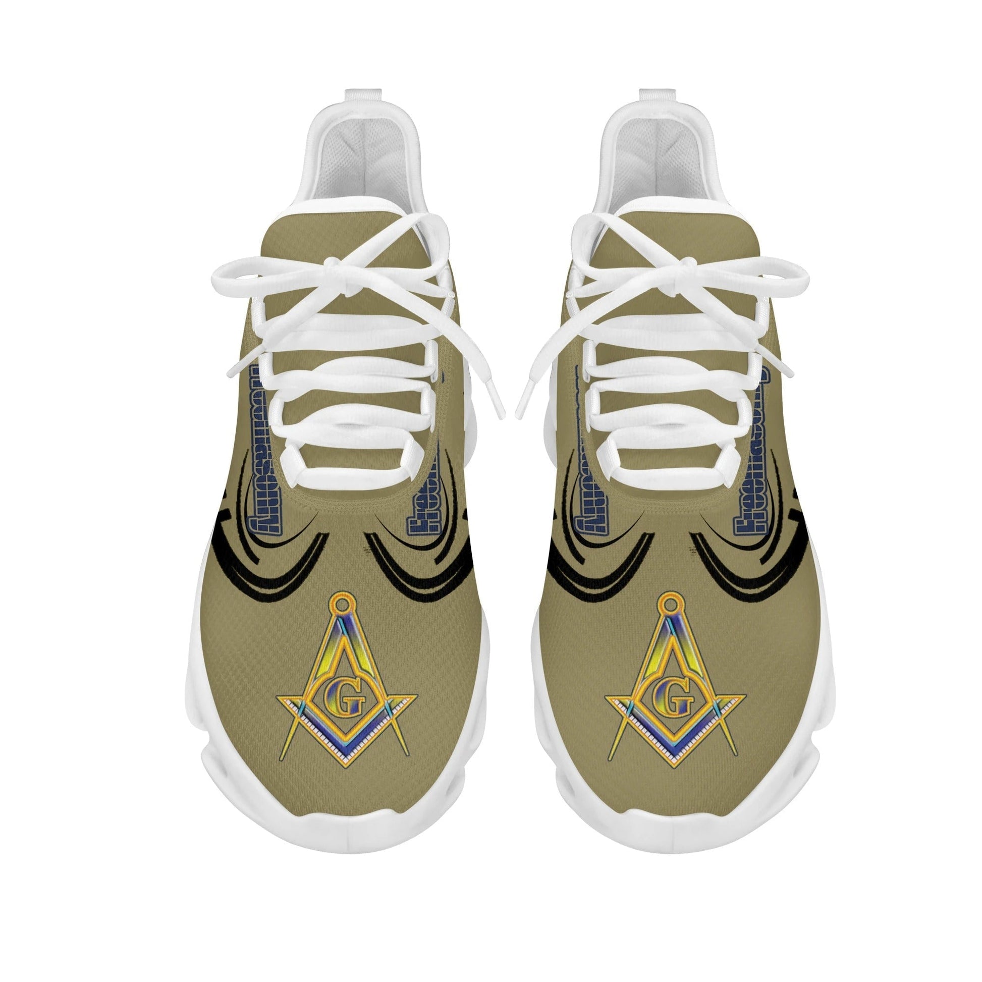 Wonder Print Shop Footwear - Freemasonry Baseball Style Clunky Sneakers LT10